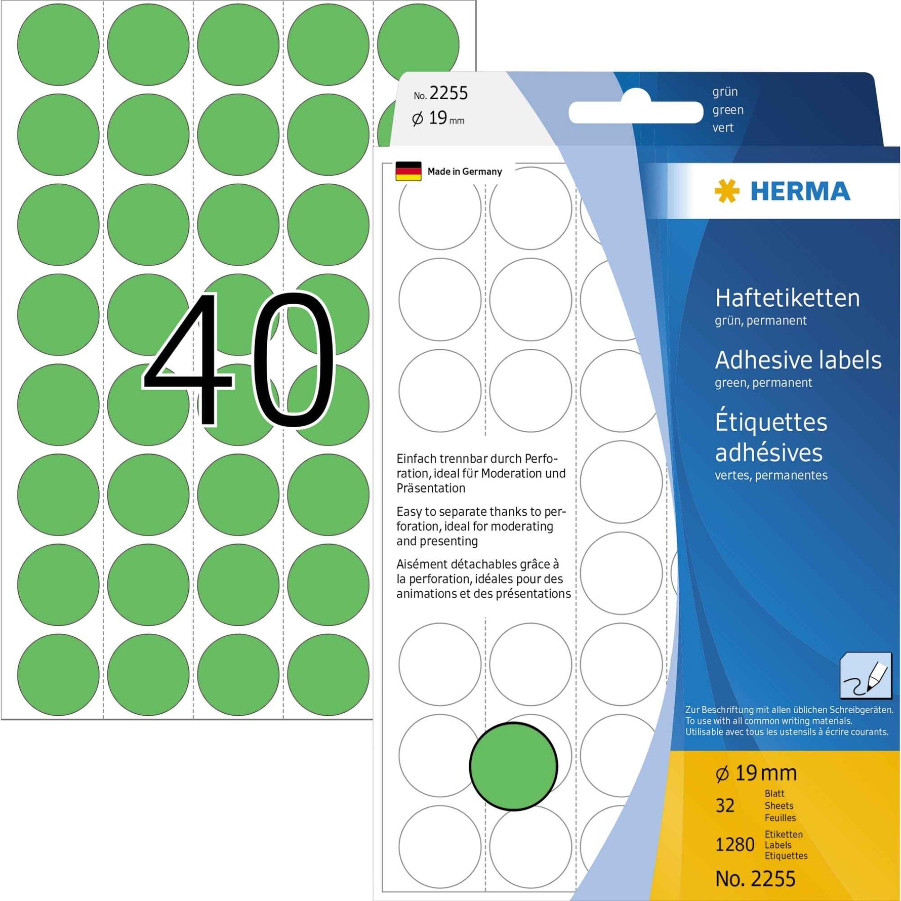 HERMA Markierungspunkt 19 mm 1.280 Etik./Pack.