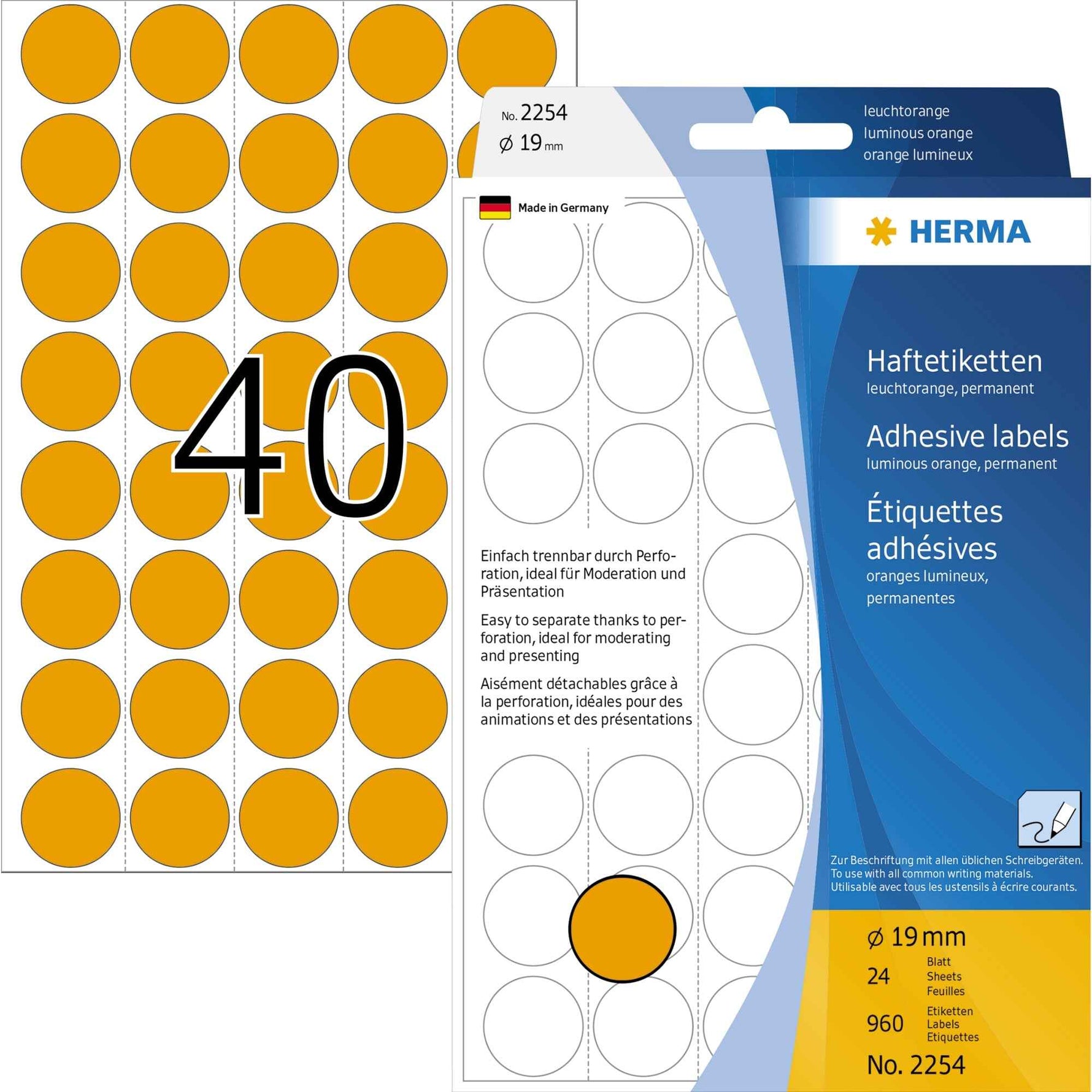 HERMA Markierungspunkt 19 mm 960 Etik./Pack.