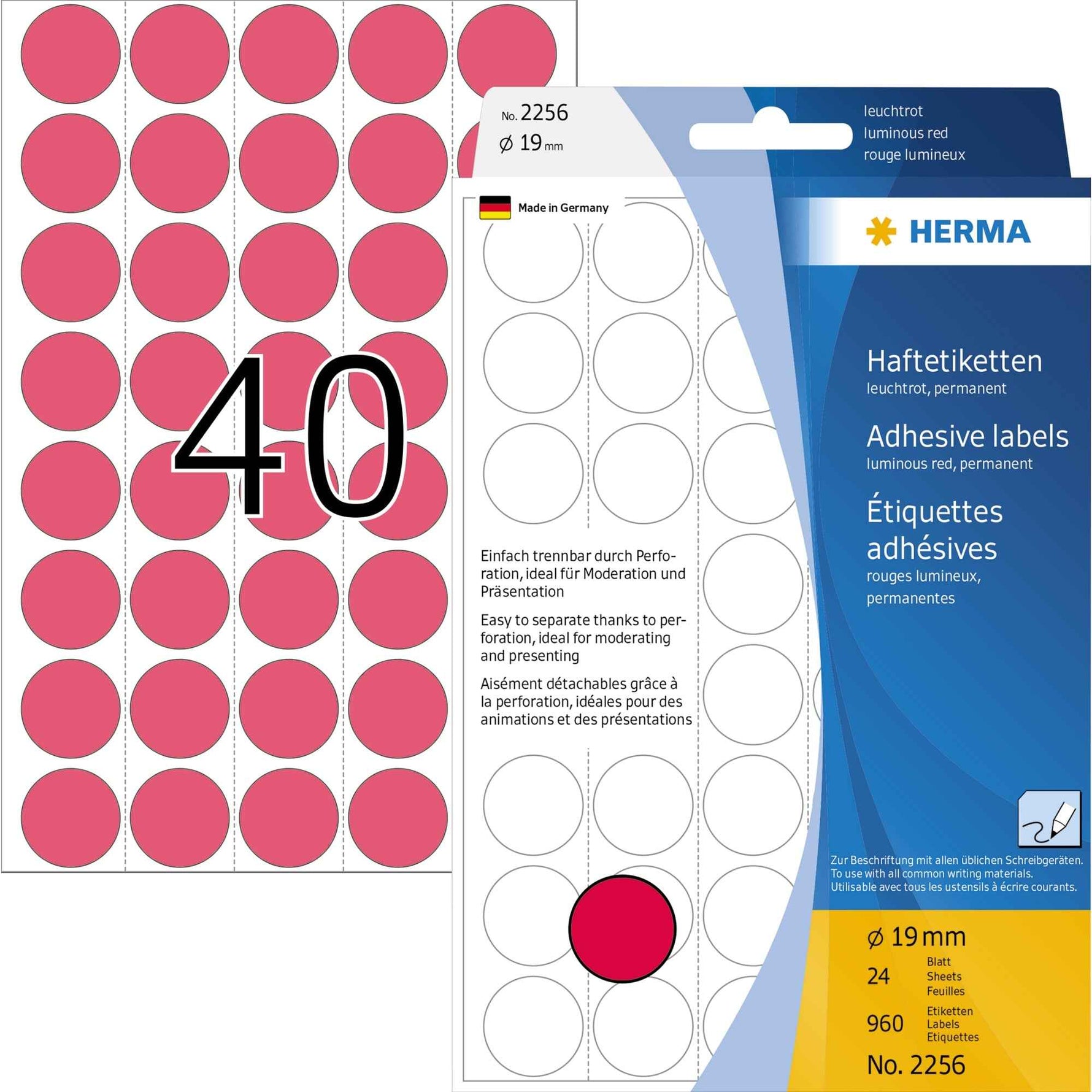 HERMA Markierungspunkt 19 mm 960 Etik./Pack.