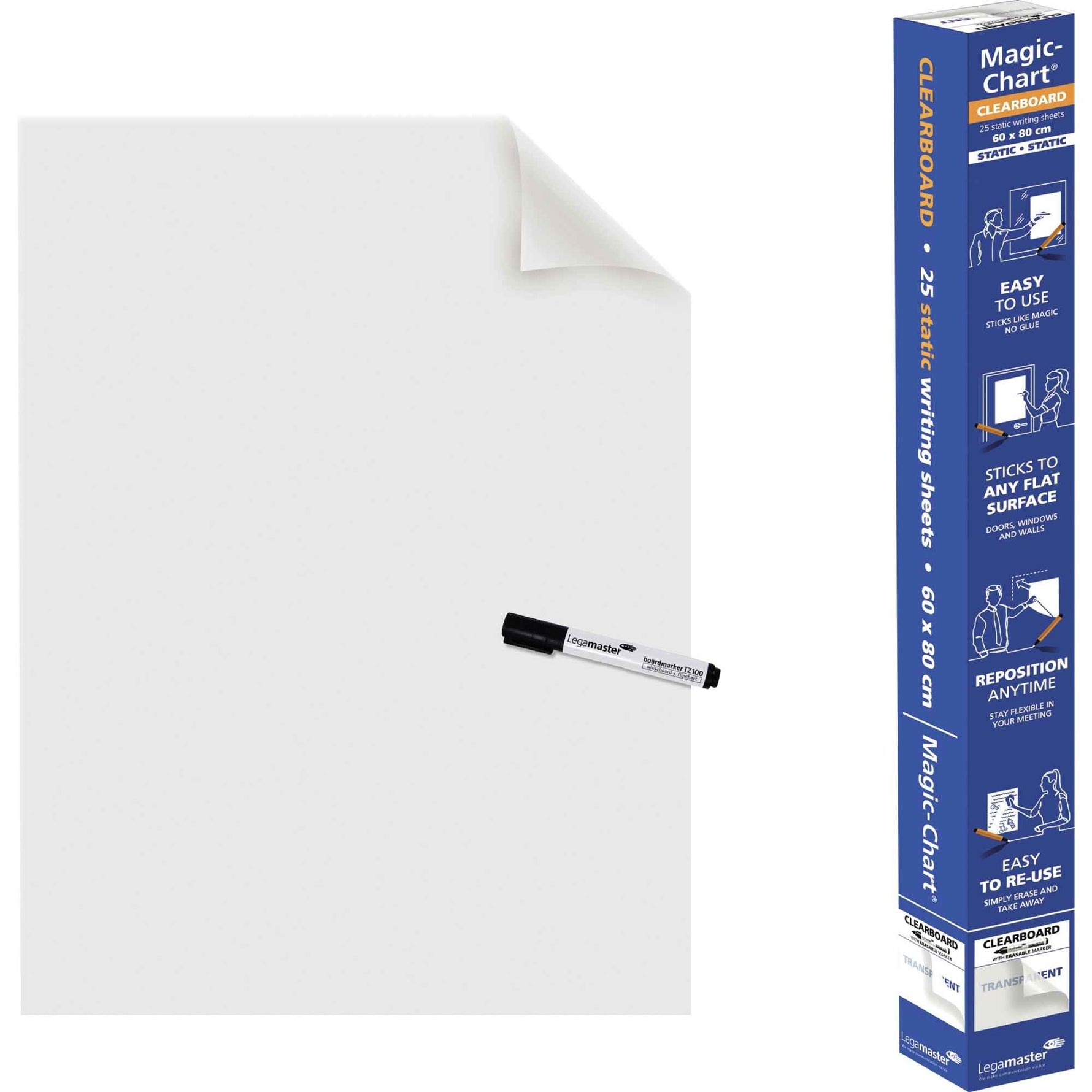 Legamaster Flipchartfolie Magic-Chart Clearboard