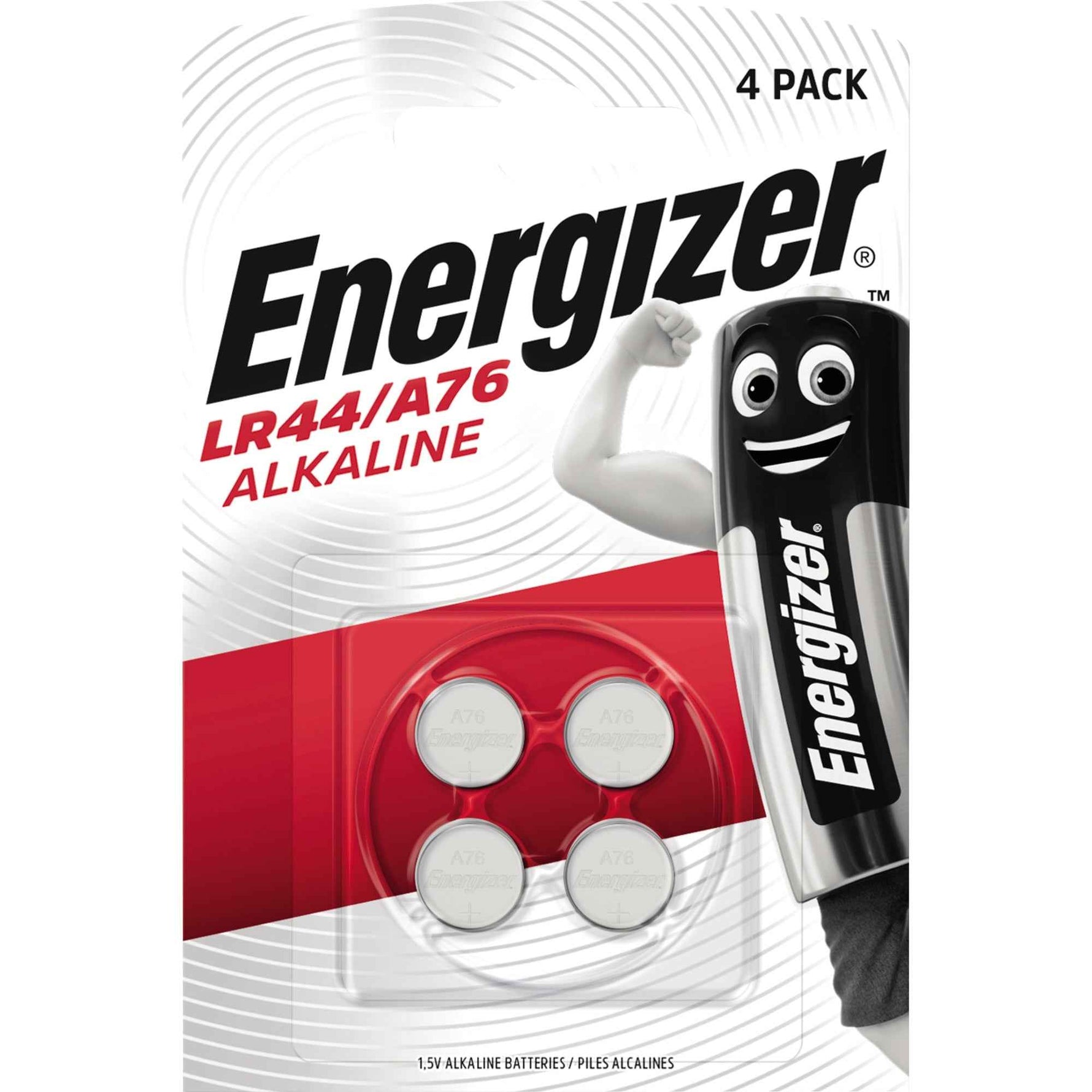 Energizer® Knopfzelle Alkaline A76/LR44 175 mAh 4 St./Pack.