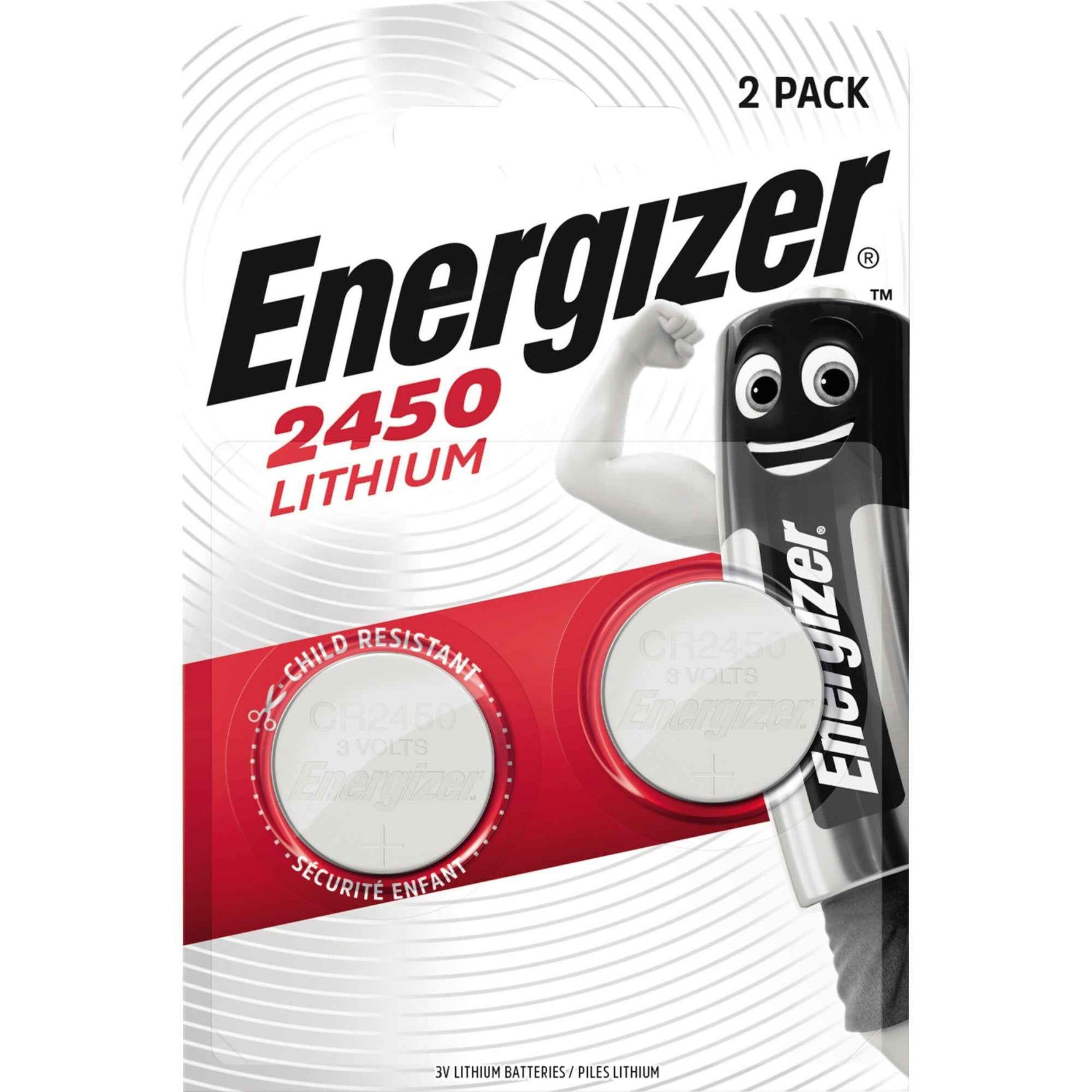 Energizer® Knopfzelle Lithium CR2450 620 mAh 2 St./Pack.
