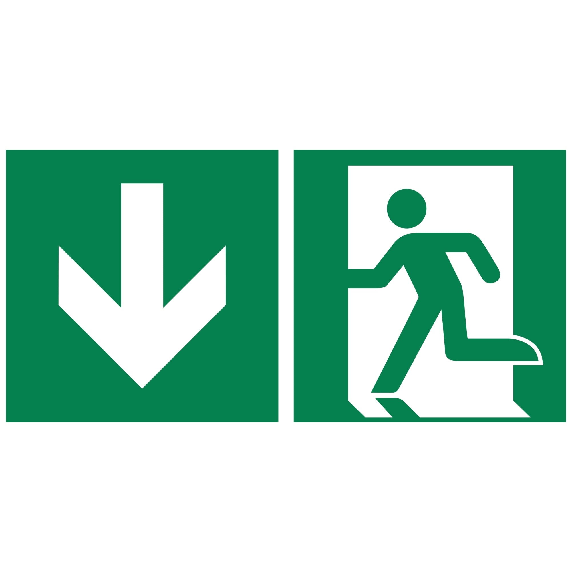 Hinweisschild E001 Notausgang abwärts Hart-PVC - Wiepa Bürofachpartner