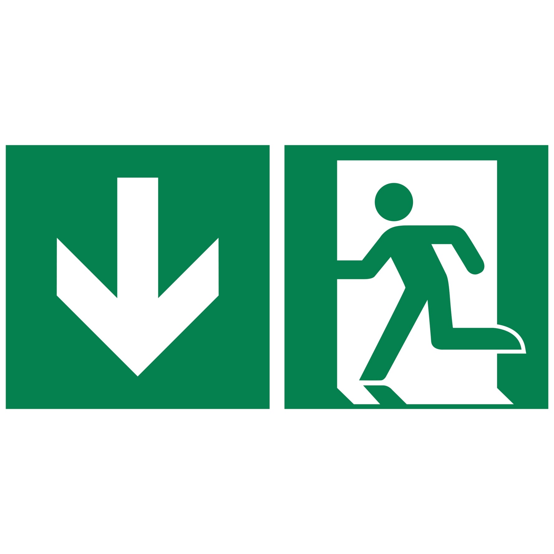 Hinweisschild E001 Notausgang abwärts Hart-PVC - Wiepa Bürofachpartner