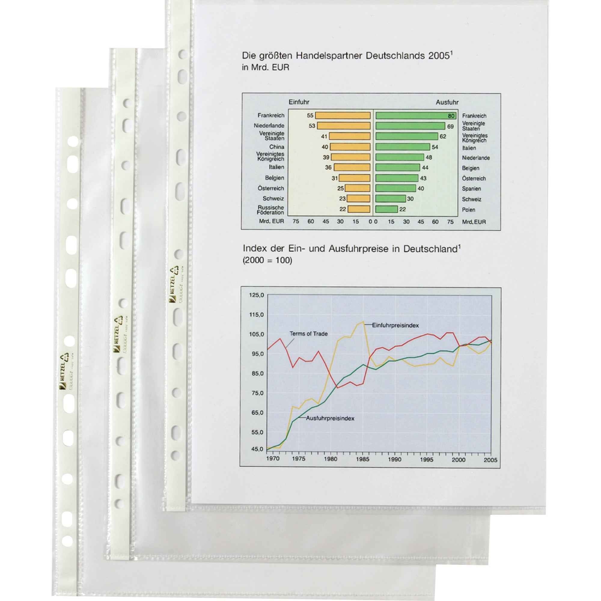 Hetzel Prospekthülle Economic DIN A4 100 St./Pack.