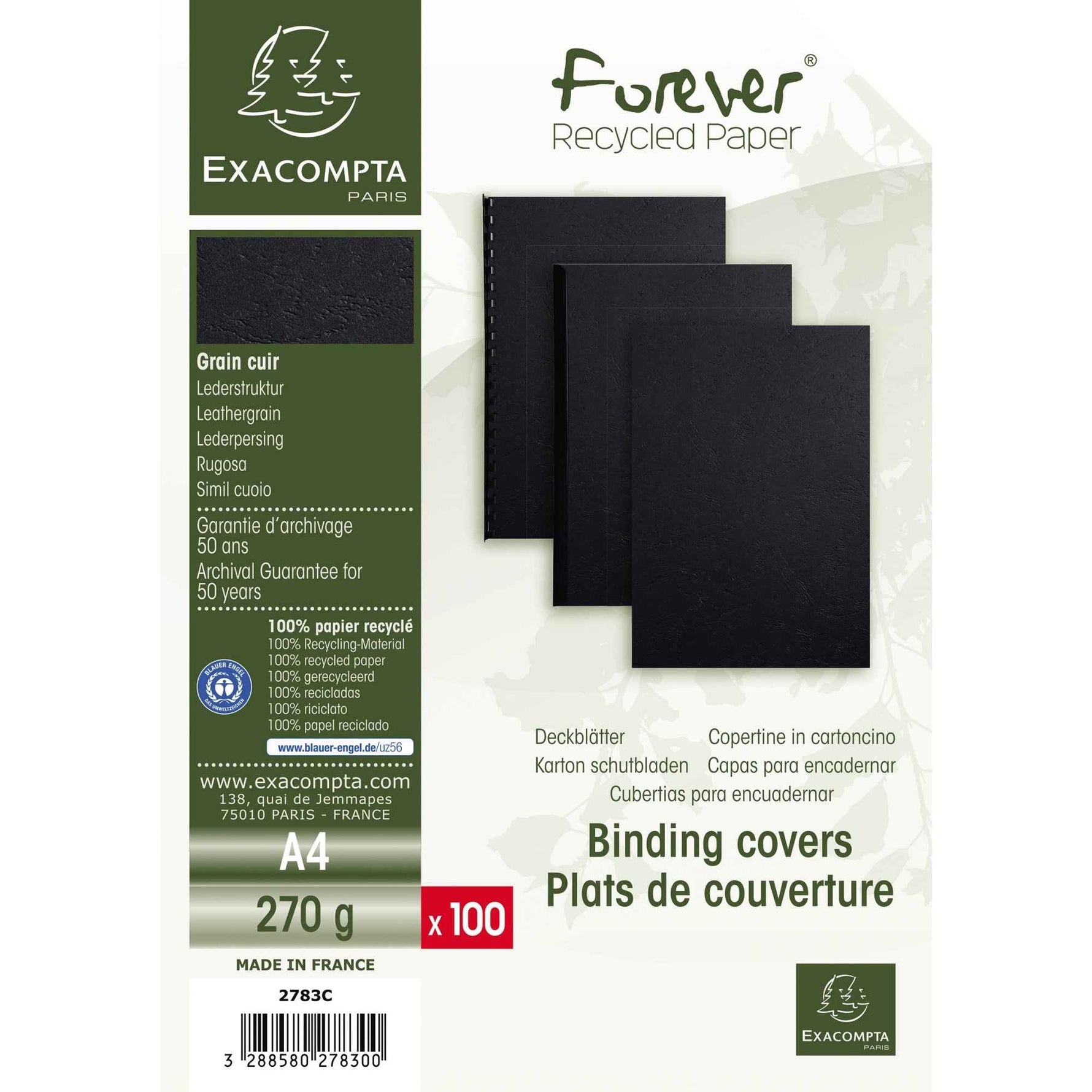 Exacompta Einbanddeckel EVERCOVER 100 St./Pack.