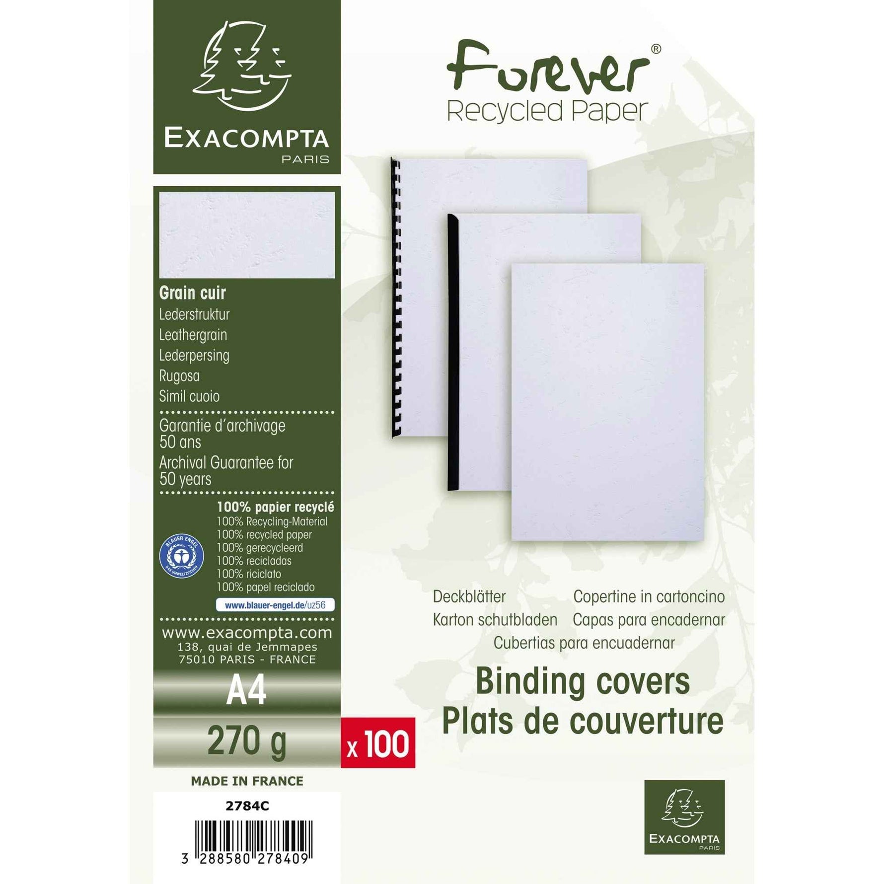 Exacompta Einbanddeckel EVERCOVER 100 St./Pack.