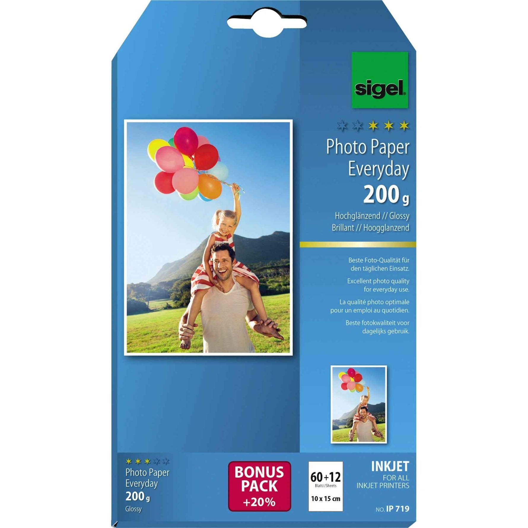 SIGEL Fotopapier Everyday 72 Bl./Pack.