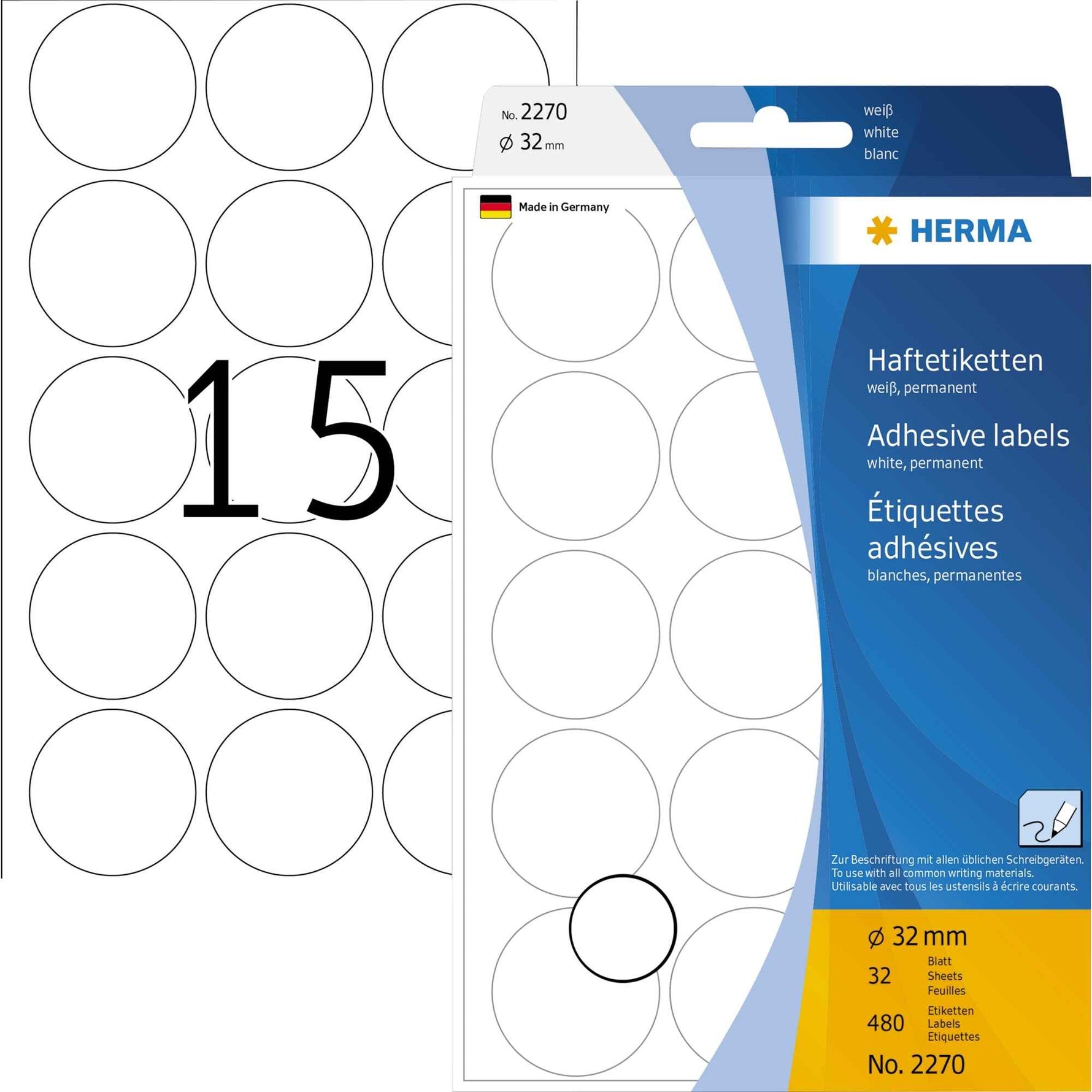 HERMA Markierungspunkt 32 mm 480 Etik./Pack.