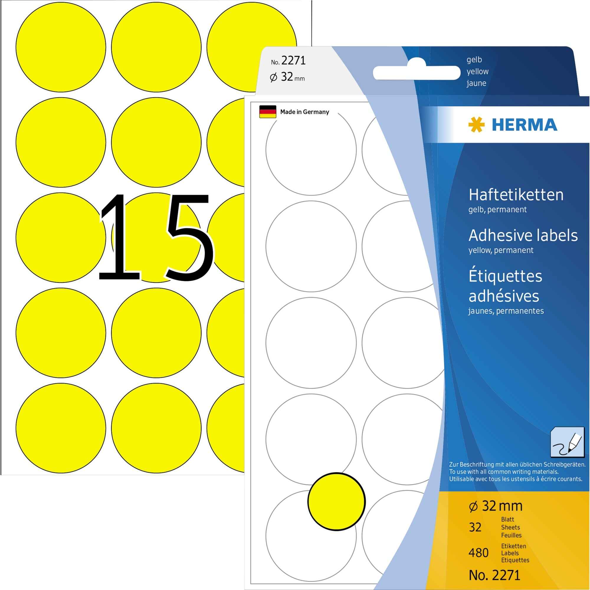 HERMA Markierungspunkt 32 mm 480 Etik./Pack.
