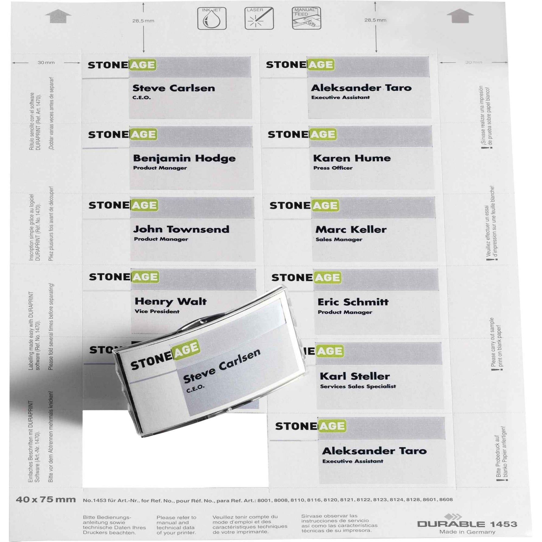 DURABLE Einsteckschild BADGEMAKER® 75 x 40 mm (B x H)