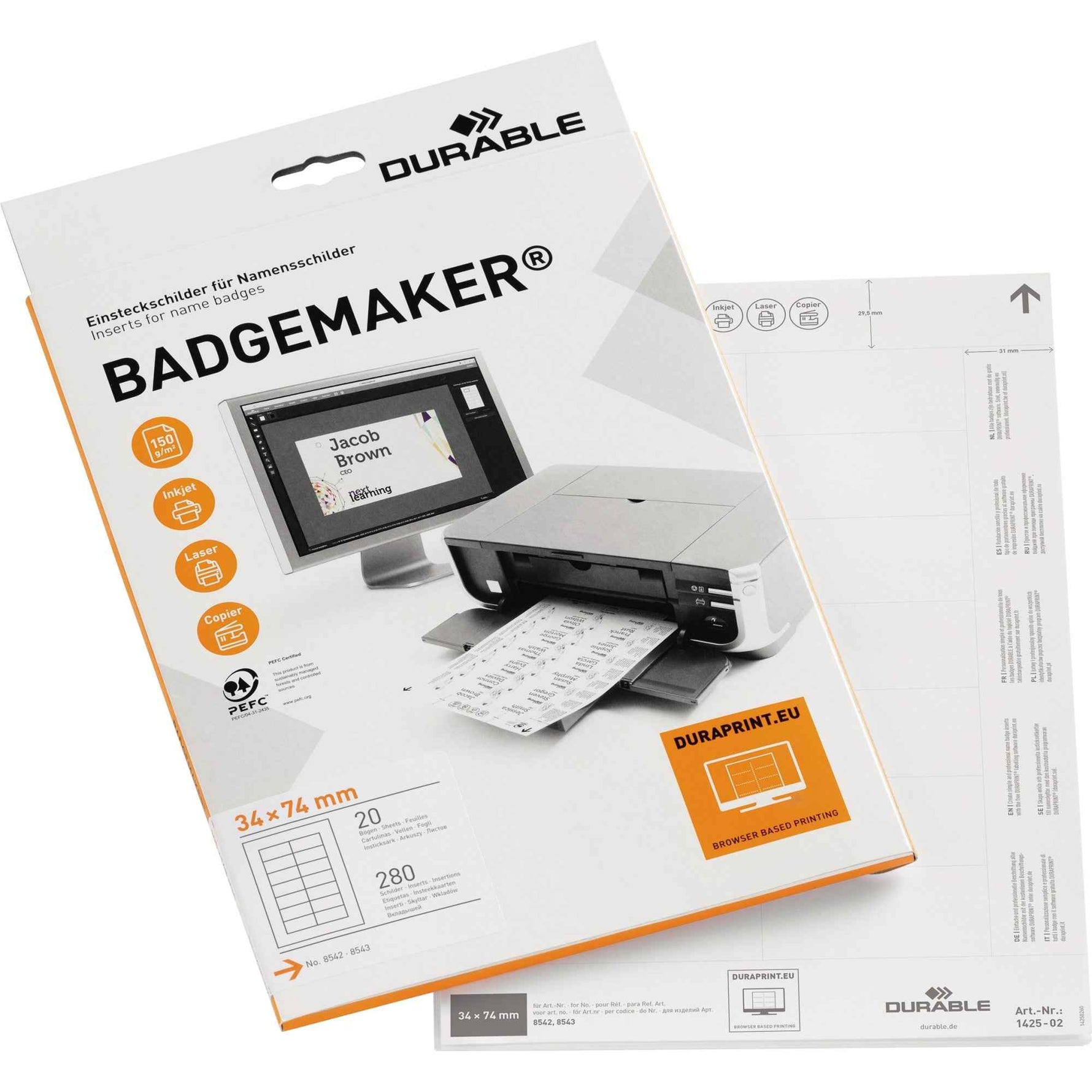 DURABLE Einsteckschild BADGEMAKER® 74 x 34 mm (B x H)