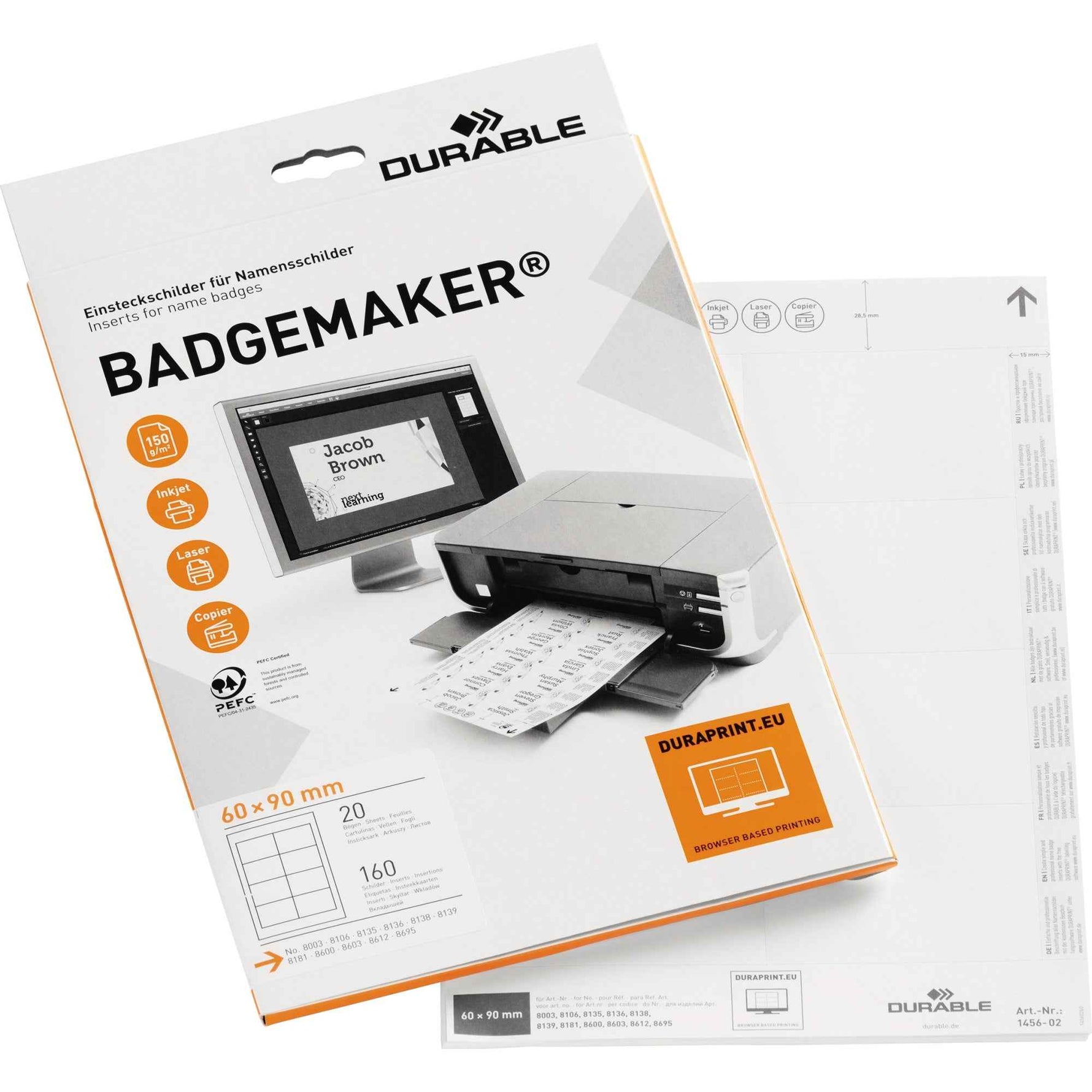 DURABLE Einsteckschild BADGEMAKER® 90 x 60 mm (B x H)
