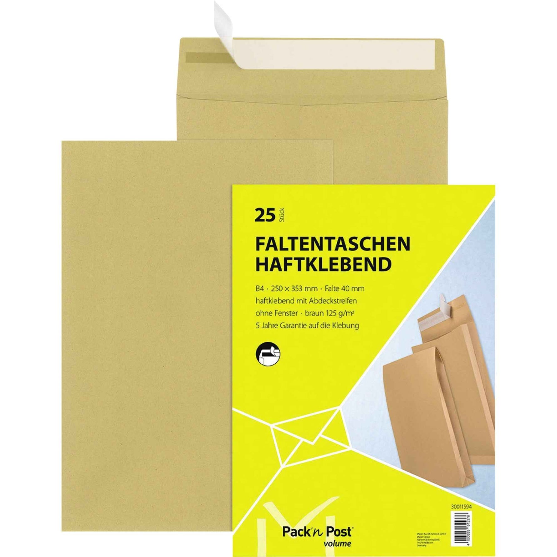 MAILmedia Faltentasche DIN B4 ohne Fenster
