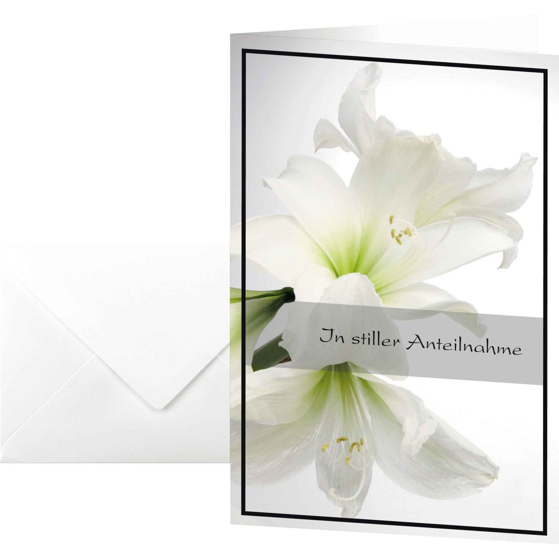 SIGEL Faltkarte Trauerkarte Amaryllis