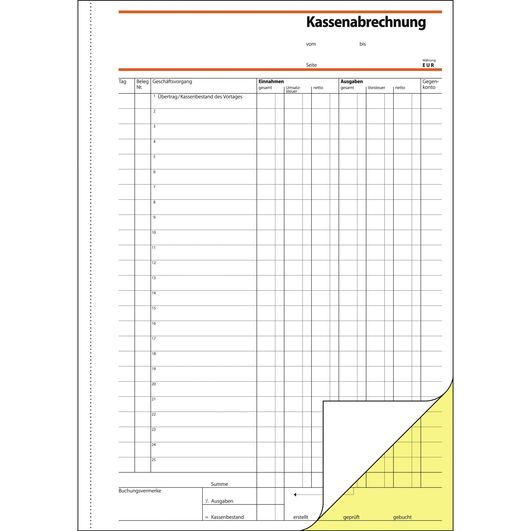 SIGEL Kassenabrechnung SD 006 - Wiepa Bürofachpartner