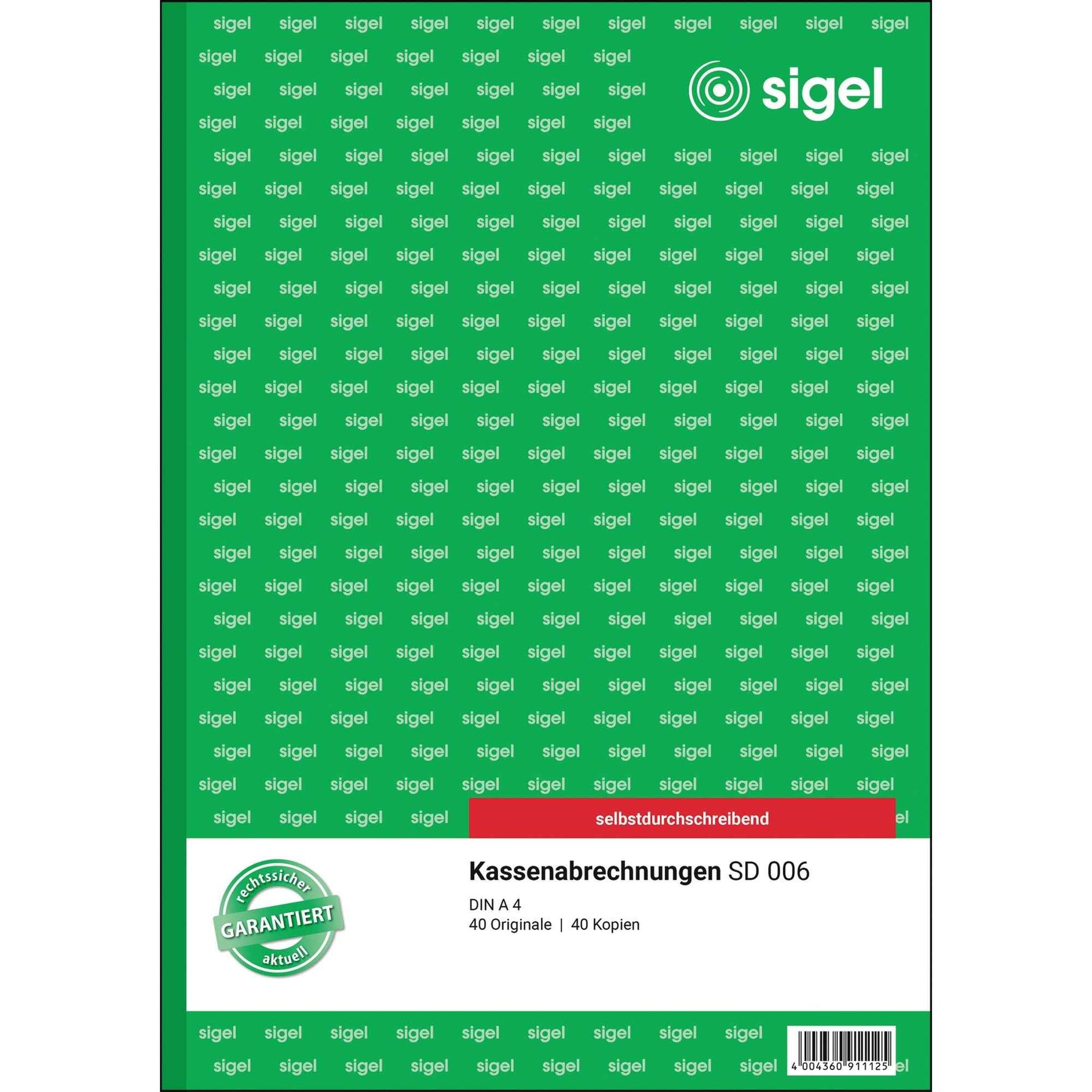 SIGEL Kassenabrechnung SD 006