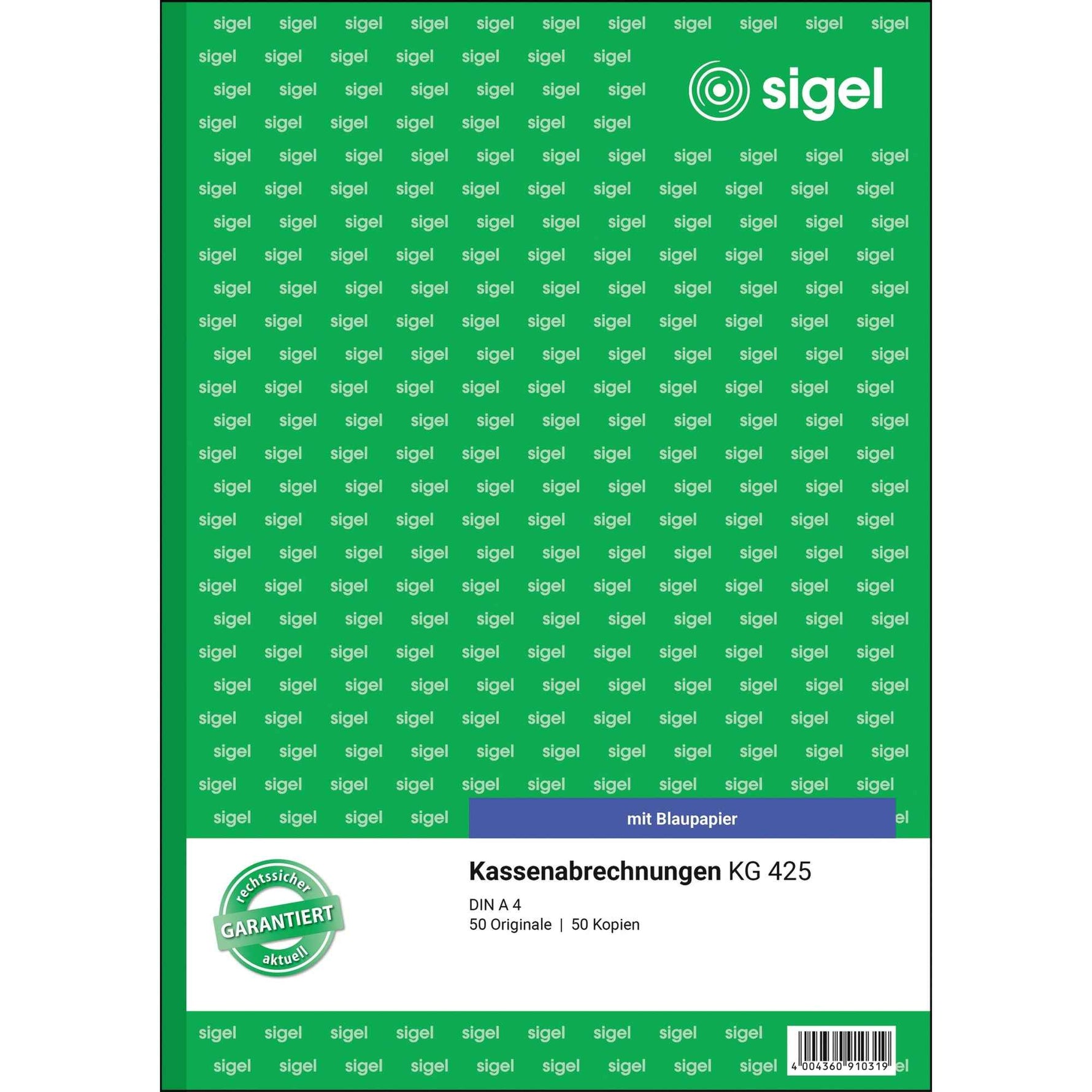 SIGEL Kassenabrechnung KG 425