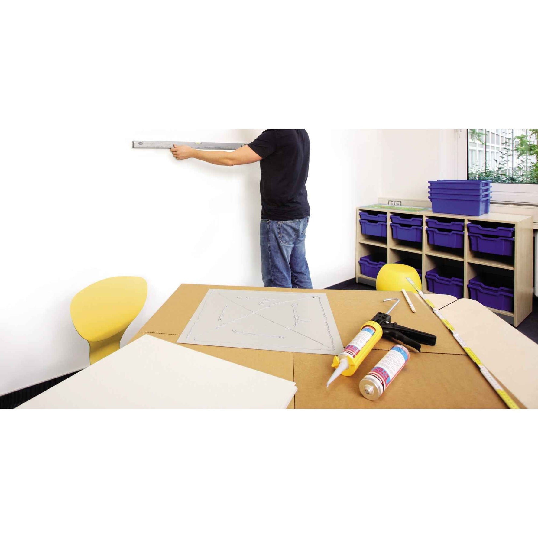 magnetoplan® Magnetplatte magnetowand® Anbringung auf der Tapete