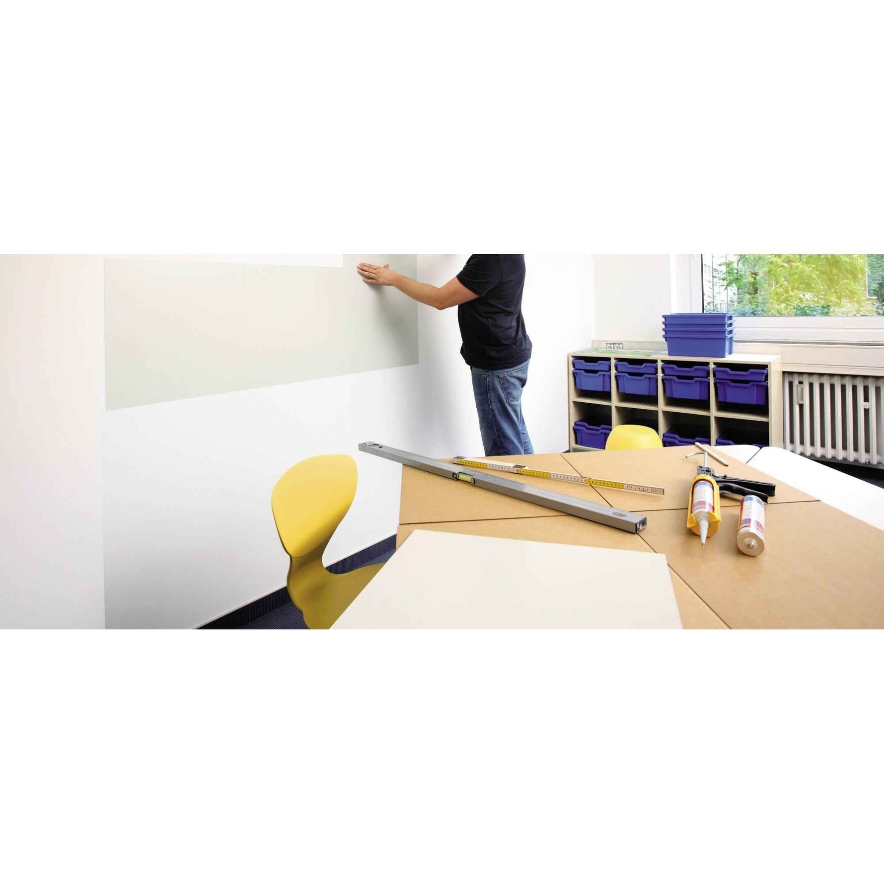 magnetoplan® Magnetplatte magnetowand® Anbringung auf der Tapete