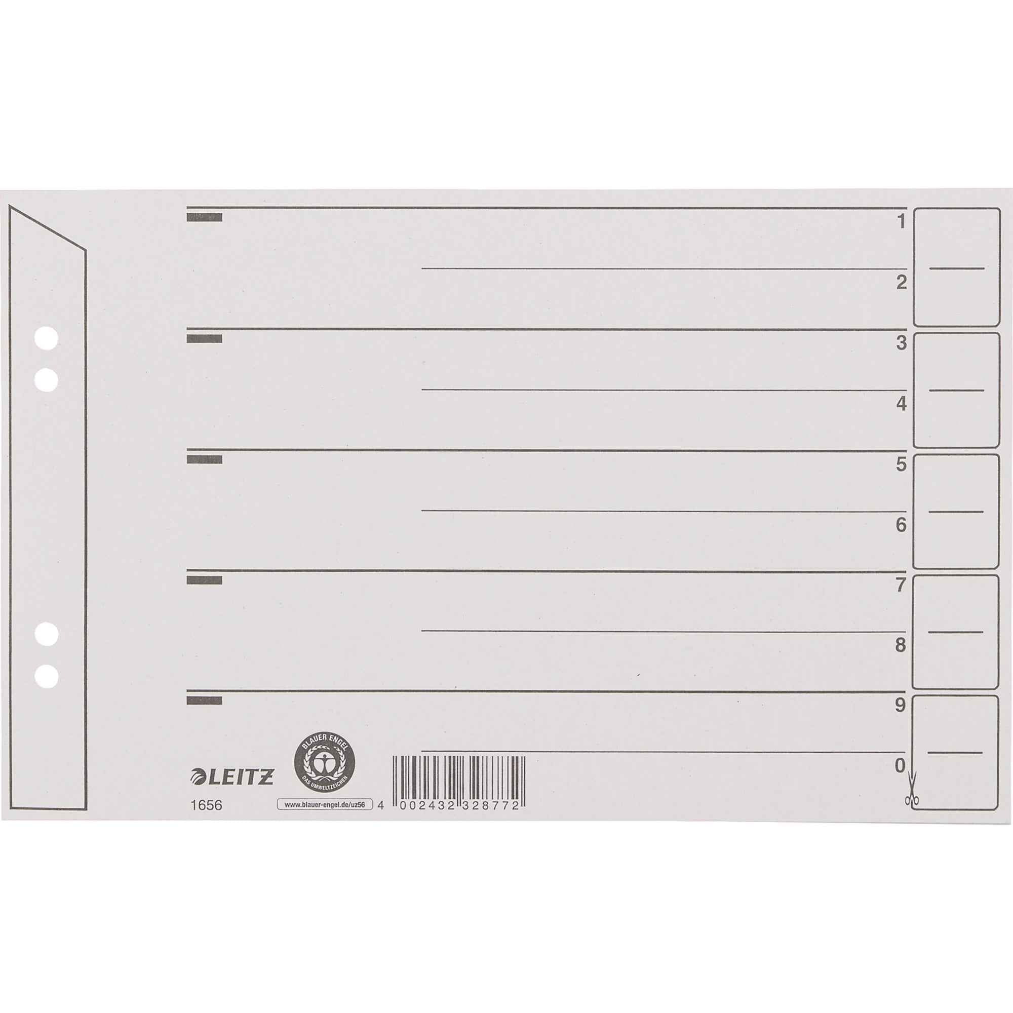 Leitz Trennblatt 24 x 15 cm (B x H) 100 St./Pack.