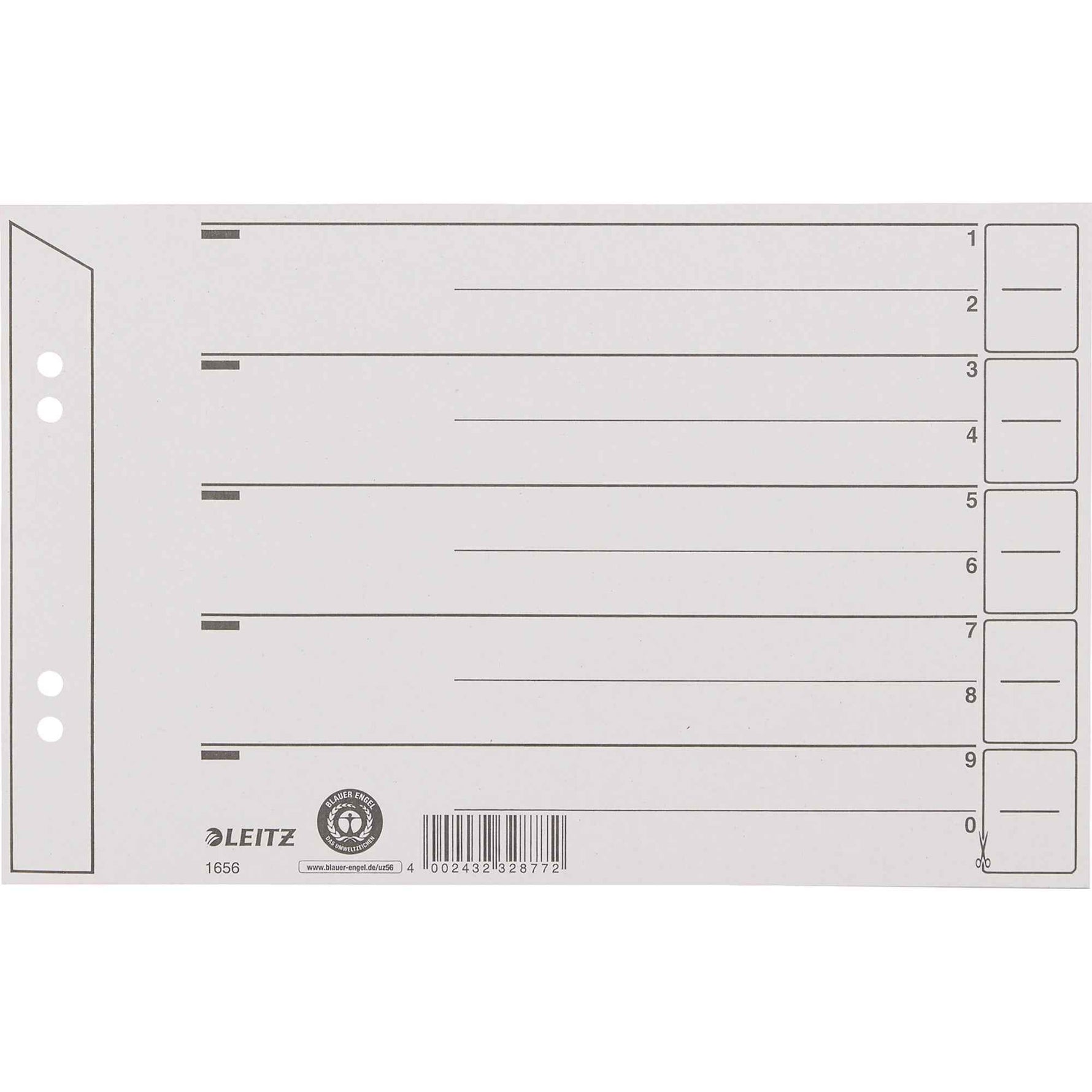 Leitz Trennblatt 24 x 15 cm (B x H) 100 St./Pack.