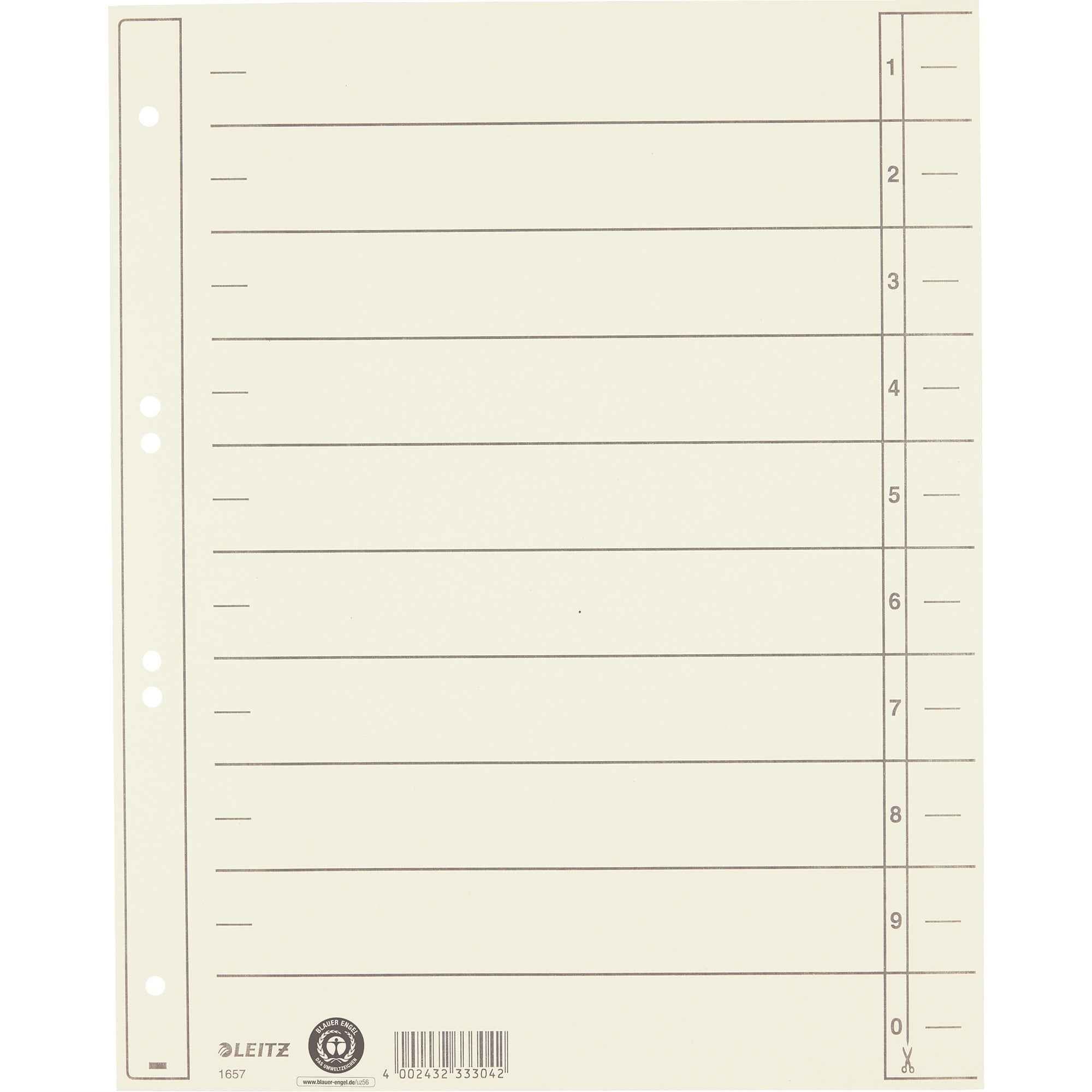 Leitz Trennblatt hinterklebt 100 St./Pack.