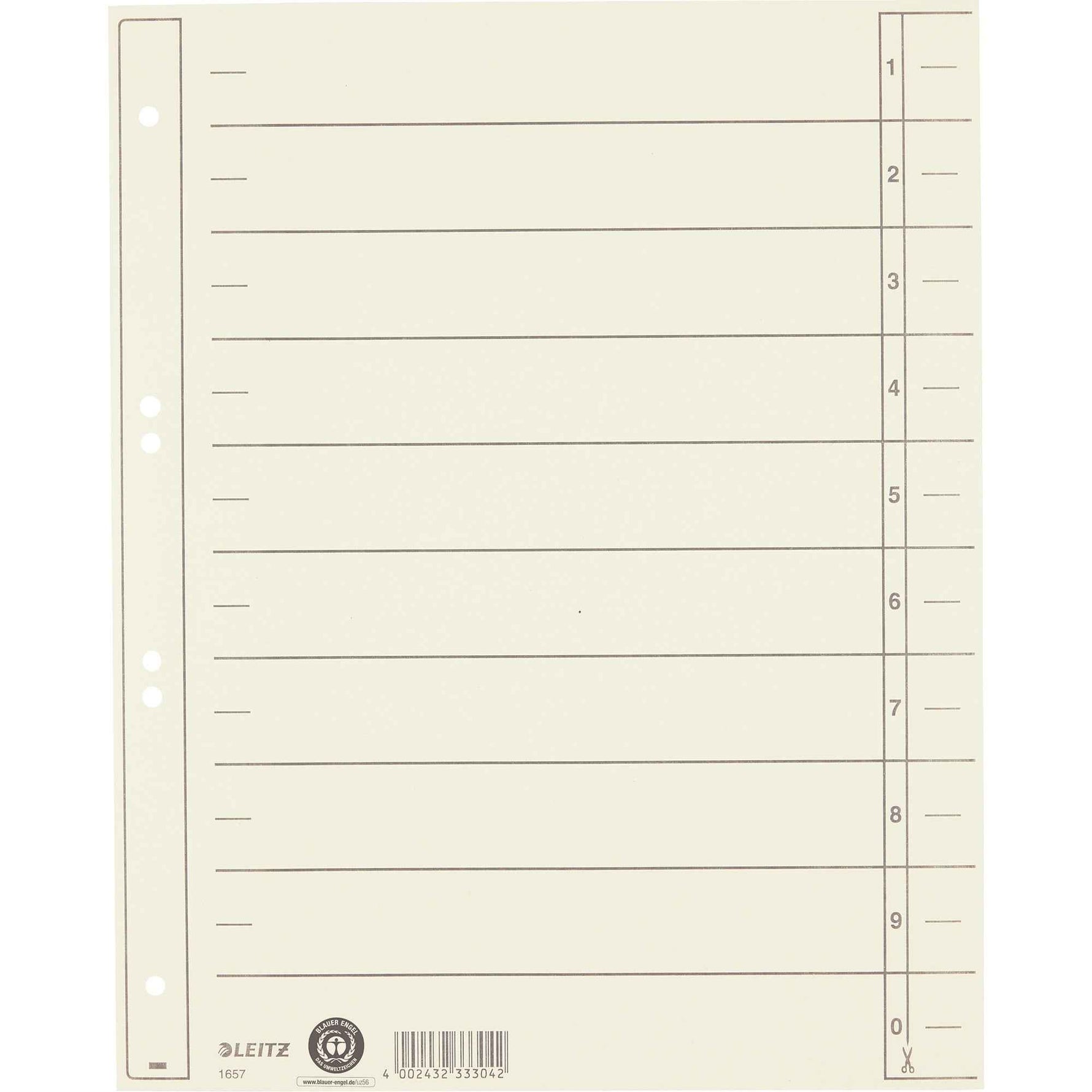 Leitz Trennblatt hinterklebt 100 St./Pack.