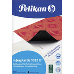Pelikan Kohlepapier Interplastic 1022G, schwarzes Kohlepapier zum Übertragen von Skizzen und Designs, flache Oberfläche.
