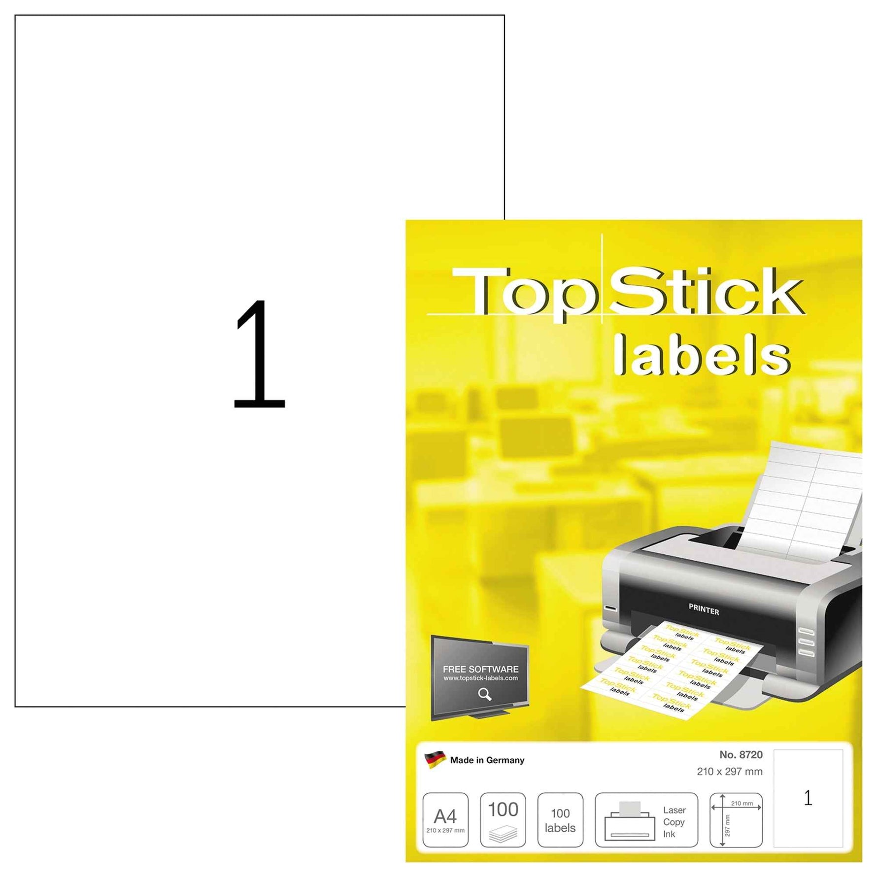 Universaletikett TopStick 210 x 297 mm (B x H)