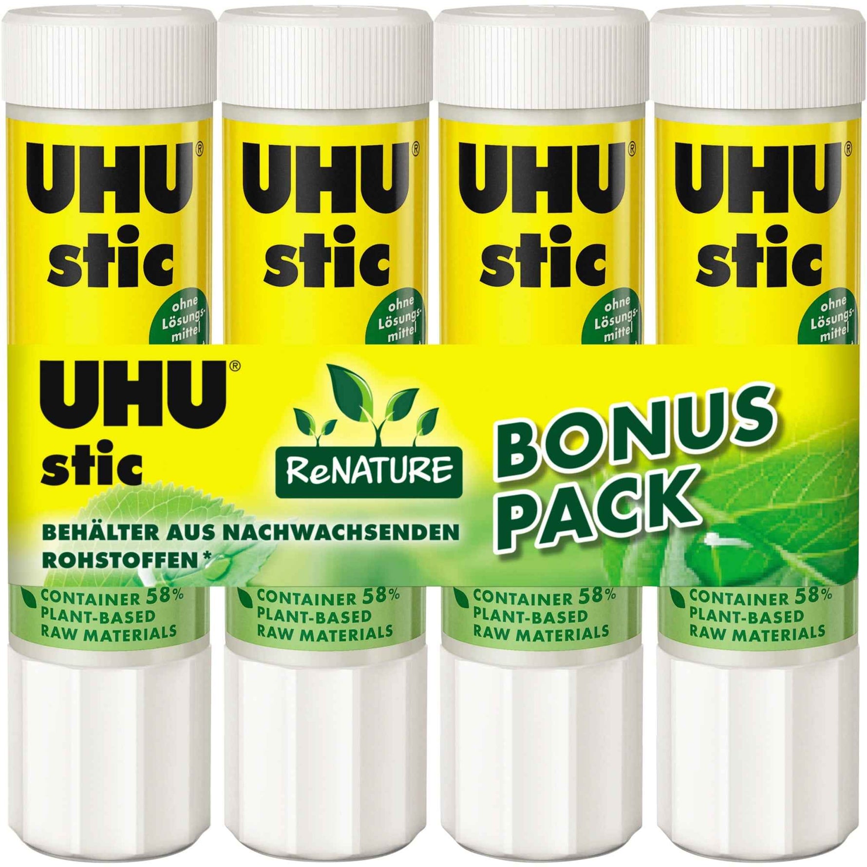 UHU® Klebestift stic ReNATURE 4 x 21 g/Pack.