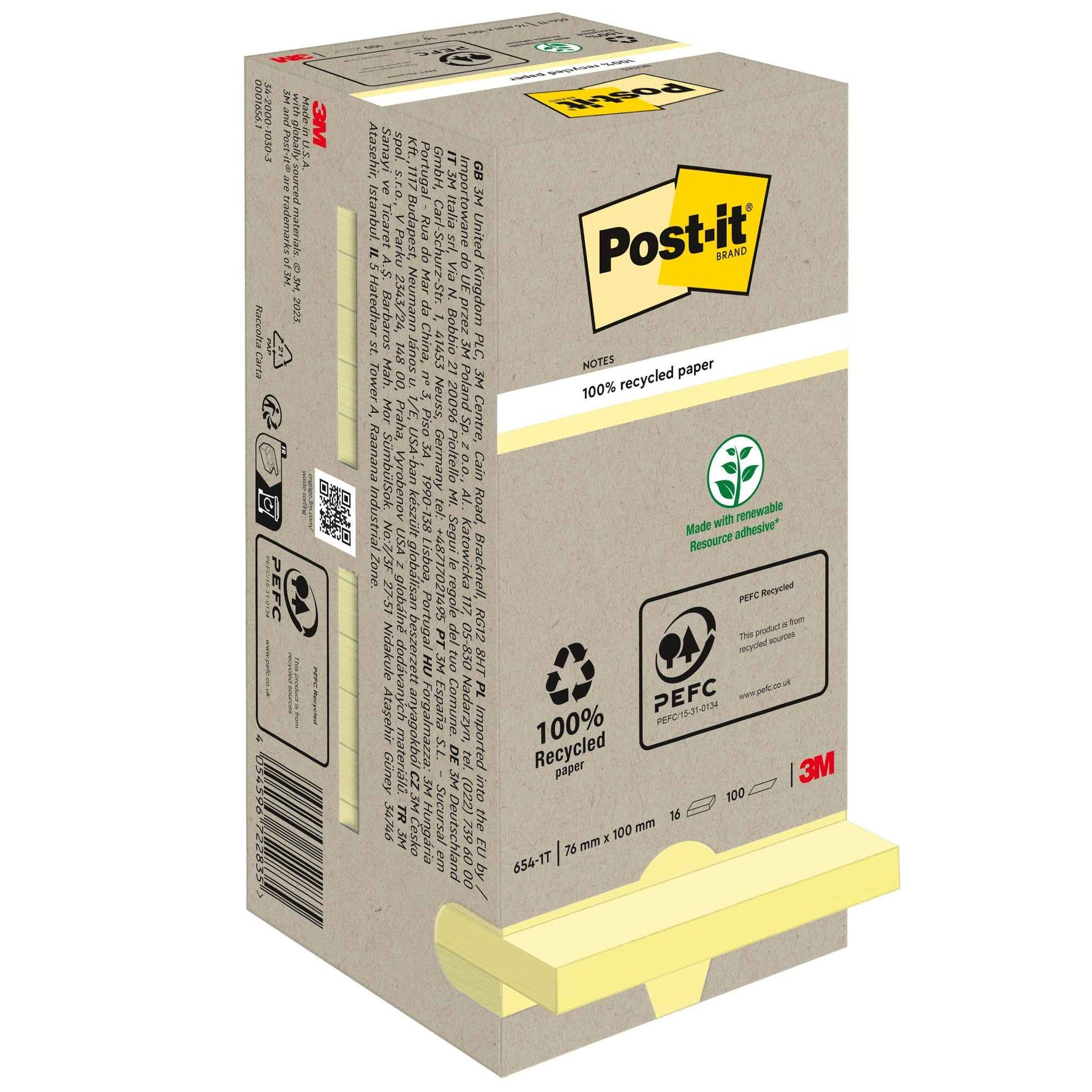 Post-it® Haftnotiz Recycling Notes Tower 76 x 76 mm (B x H)
