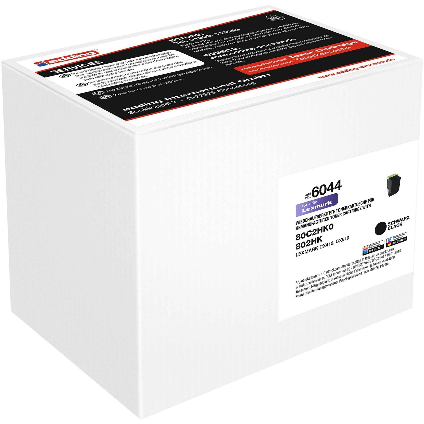 edding Toner Kompatibel mit Lexmark 802HK schwarz
