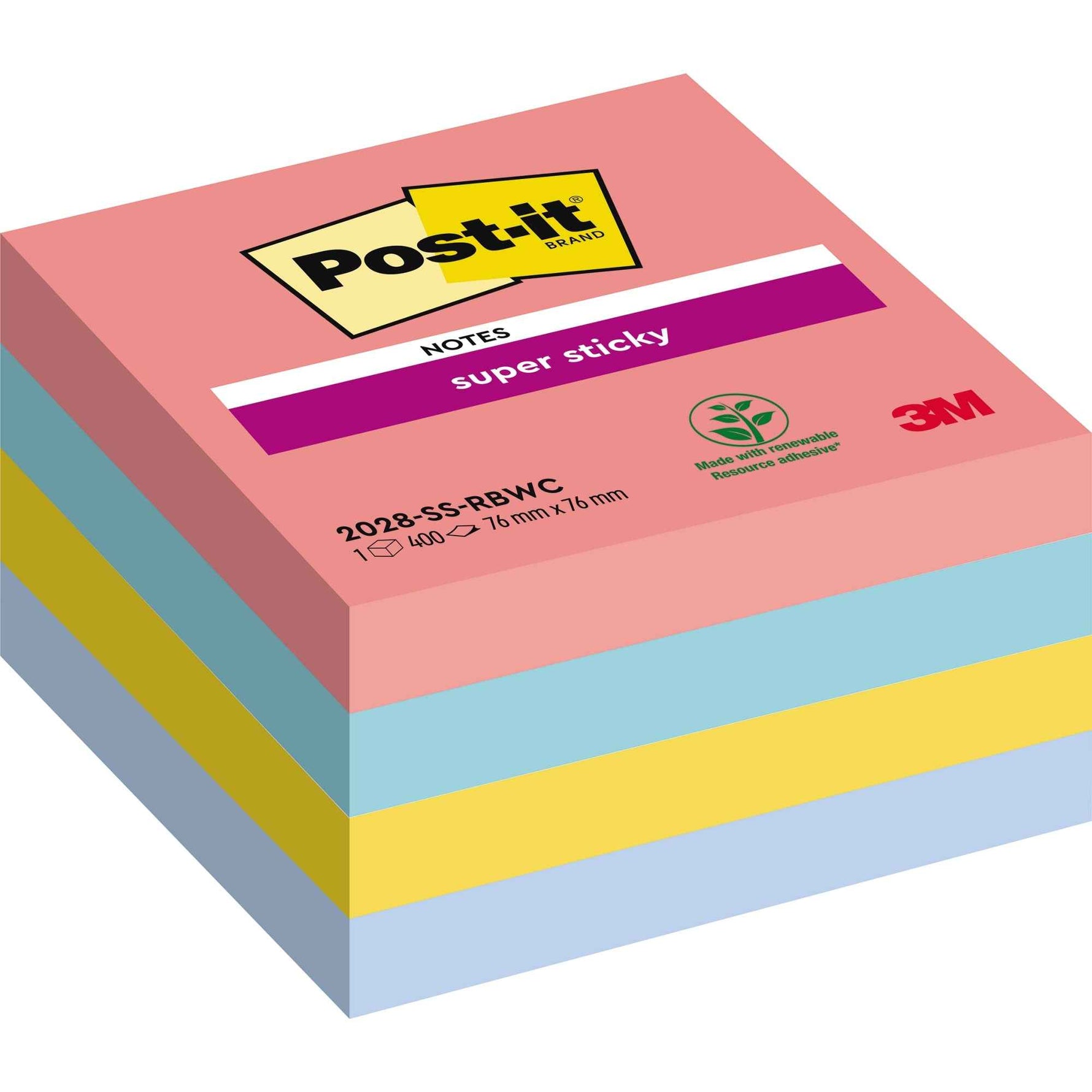 Post-it® Haftnotizwürfel Super Sticky Rainbow Collection