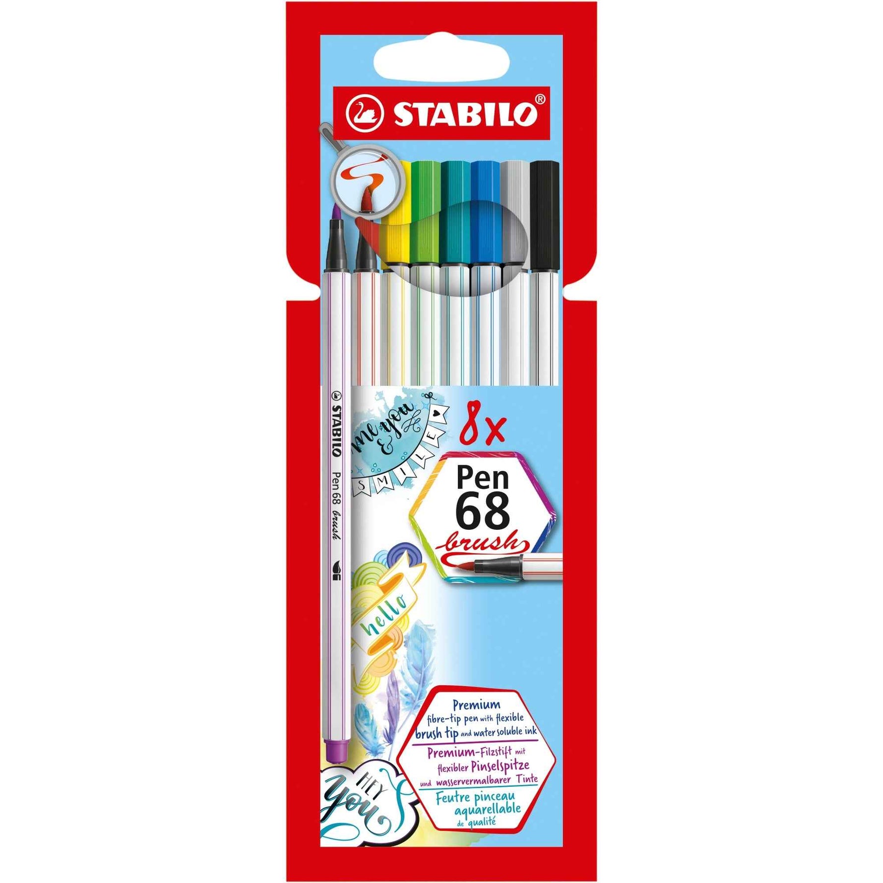 STABILO® Pinselstift Pen 68 brush 8 St./Pack.