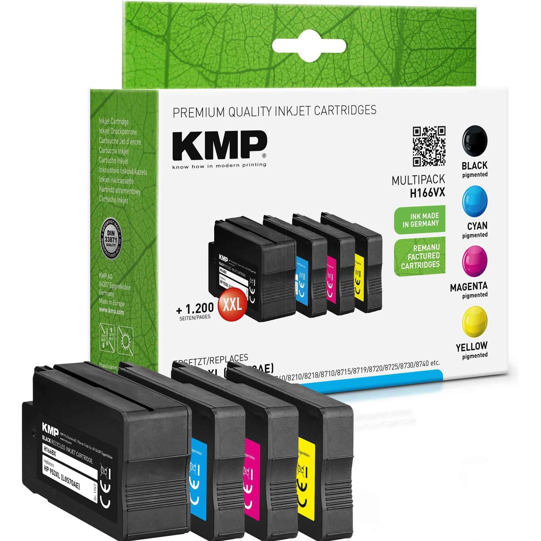 KMP Tintenpatrone Kompatibel mit HP 953XL schwarz, cyan, magenta, gelb