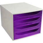 Exacompta Schubladenbox ECOBOX Linicolor® 4 Schubladen