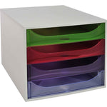 Exacompta Schubladenbox ECOBOX Linicolor® 4 Schubladen