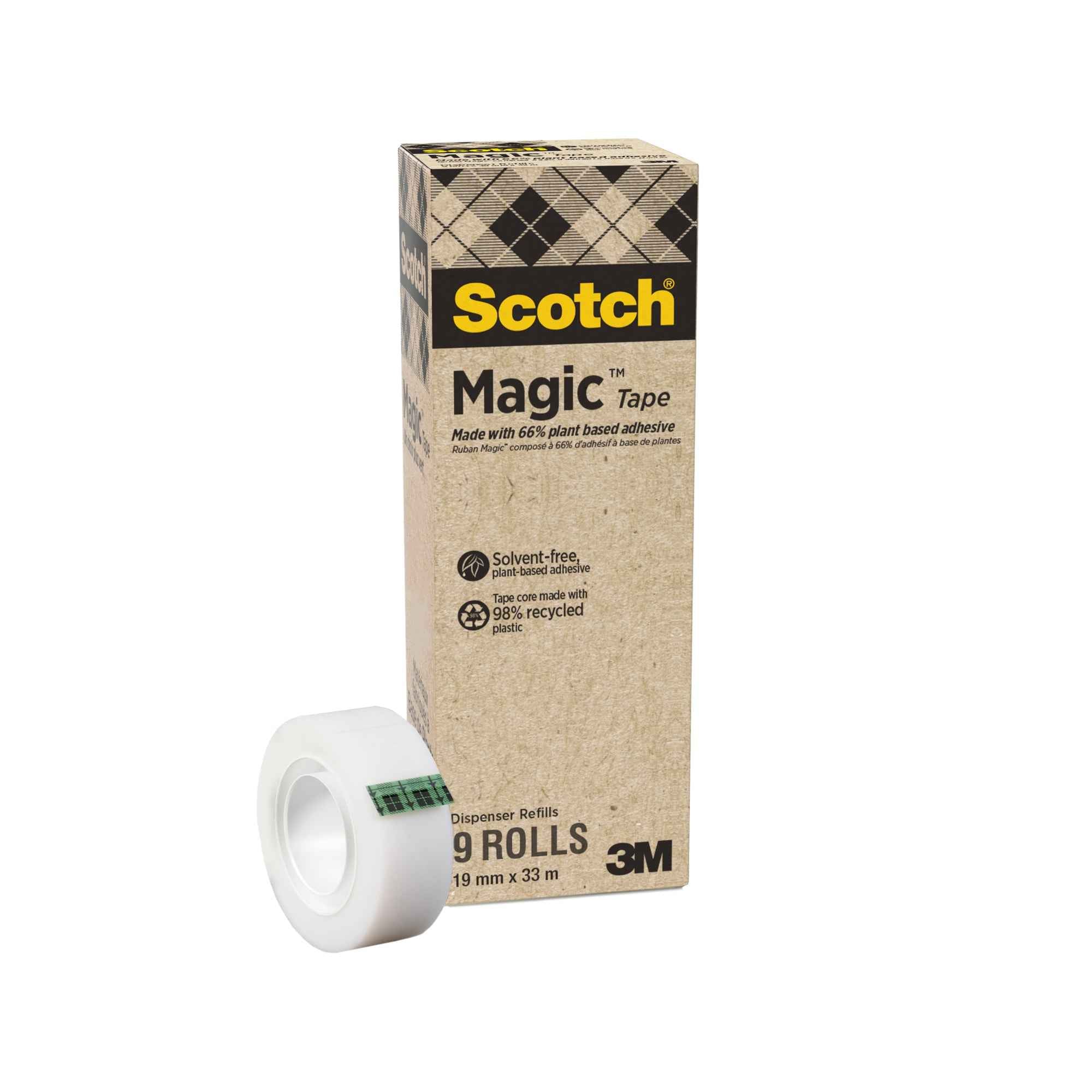 Scotch® Klebefilm Magic™ Hergestellt aus pflanzlichen Materialien 900 19 mm x 33 m (B x L) 9 St./Pack.