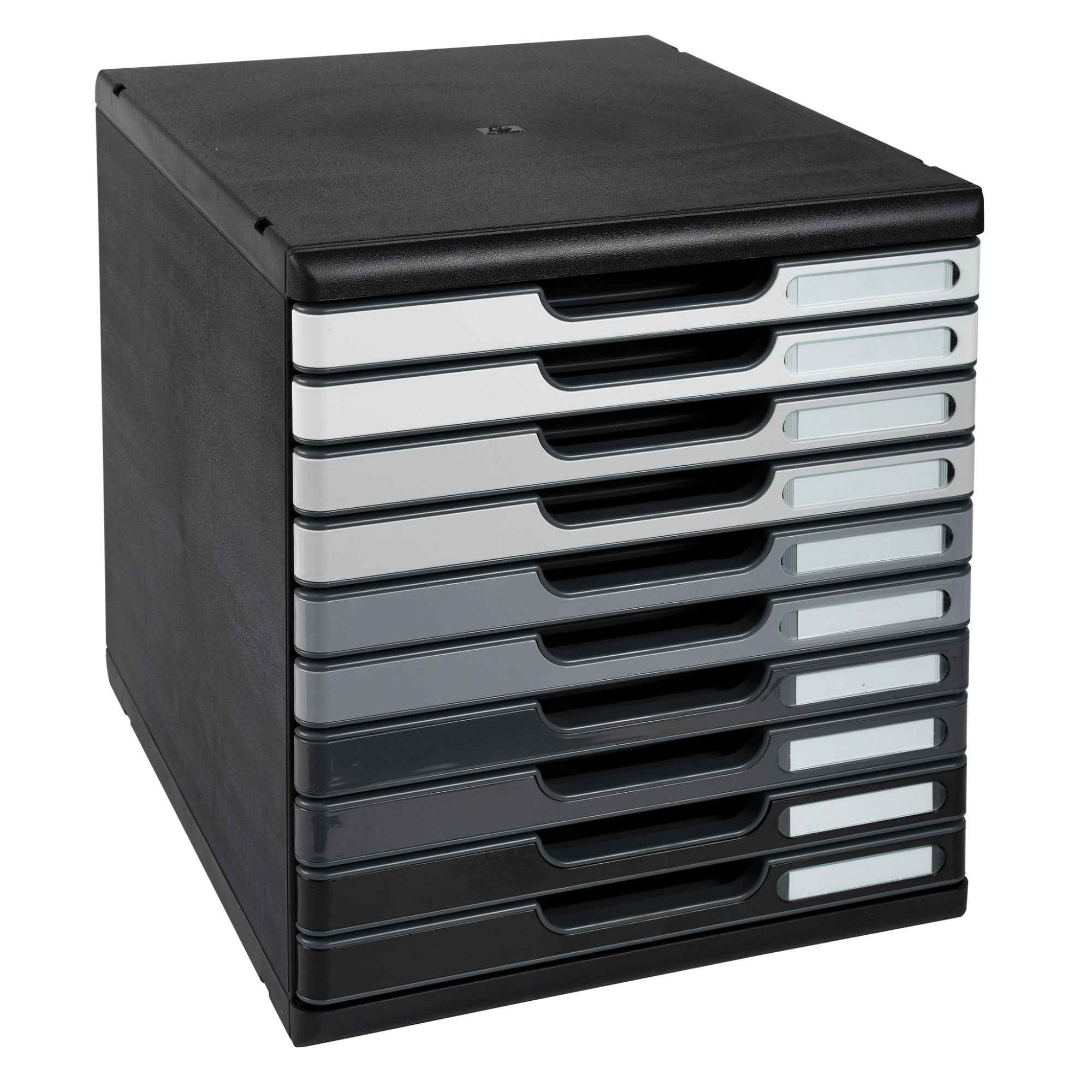 Exacompta Schubladenbox MODULO Shades of grey 10 Schubladen geschlossen DIN A4+ schwarz