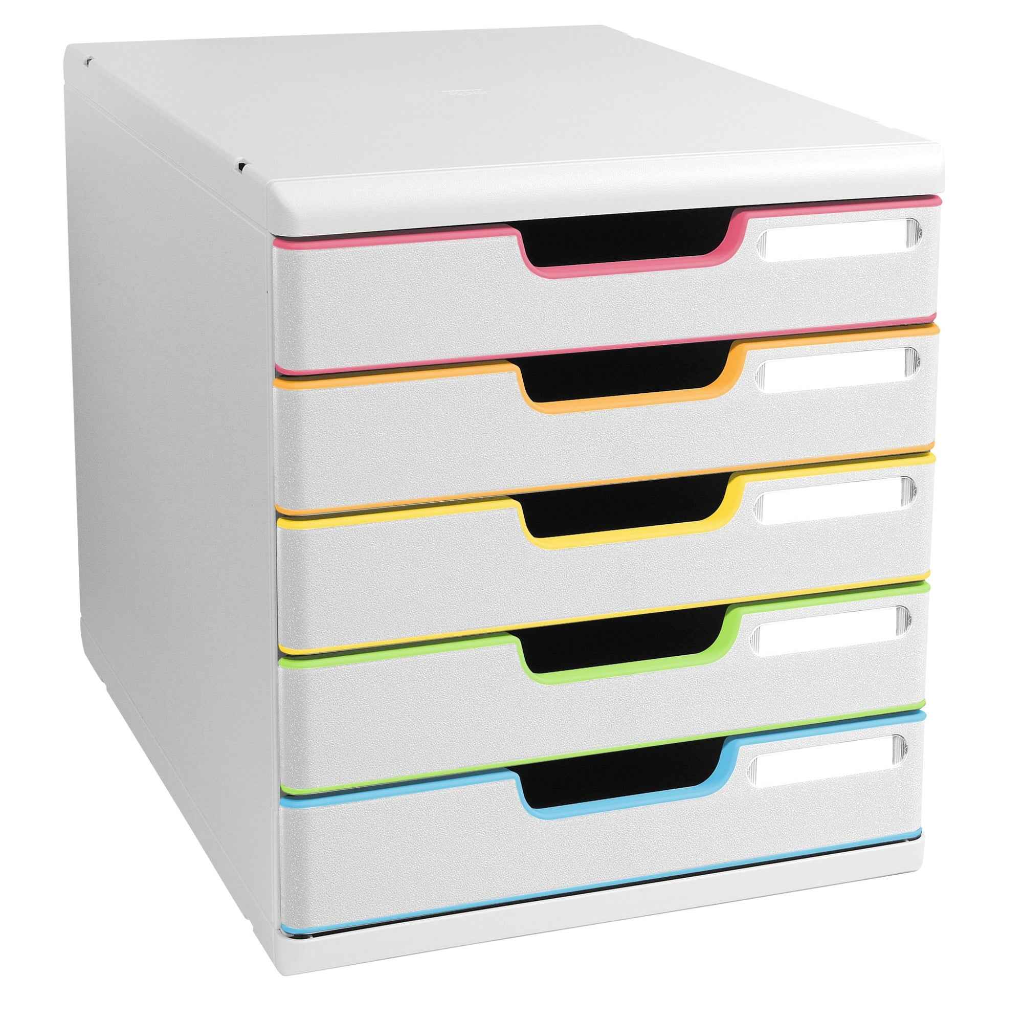 Exacompta Schubladenbox MODULO Black Office 5 Schubladen geschlossen DIN A4+ weiß