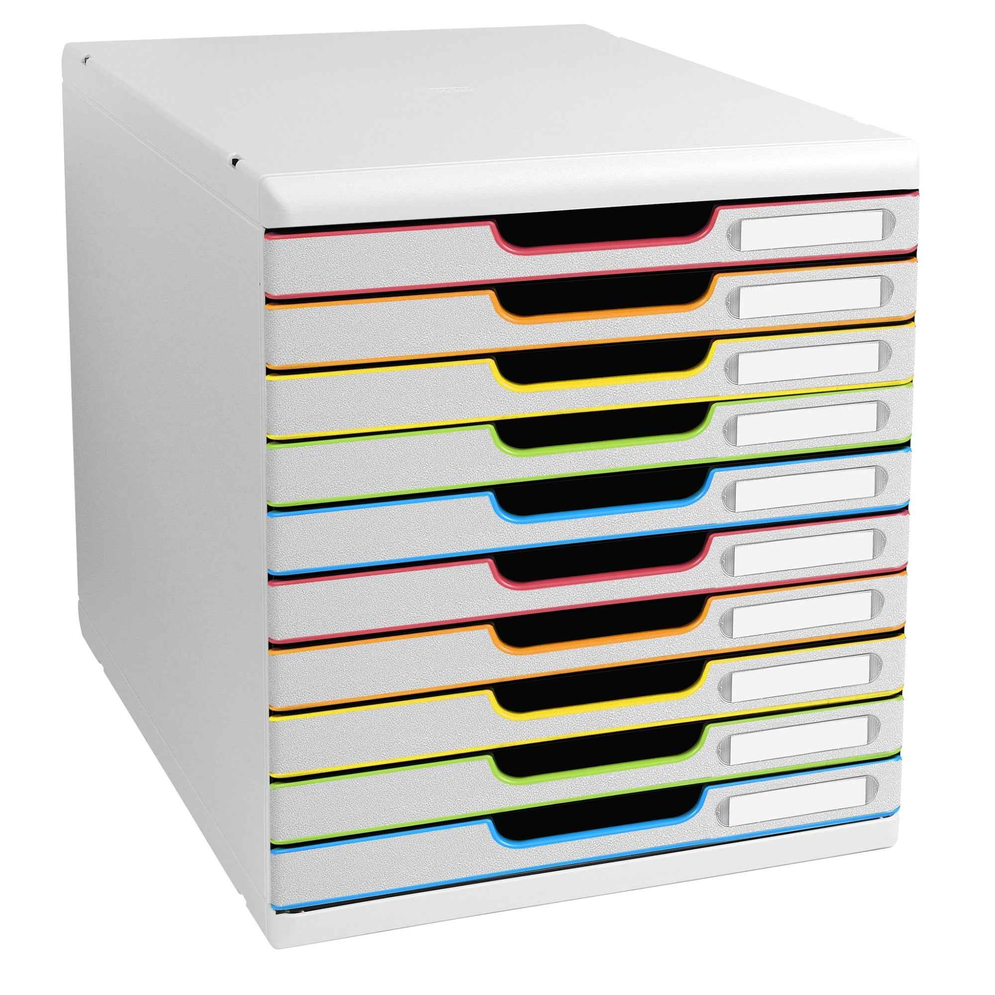 Exacompta Schubladenbox MODULO Black Office 10 Schubladen geschlossen DIN A4+ weiß