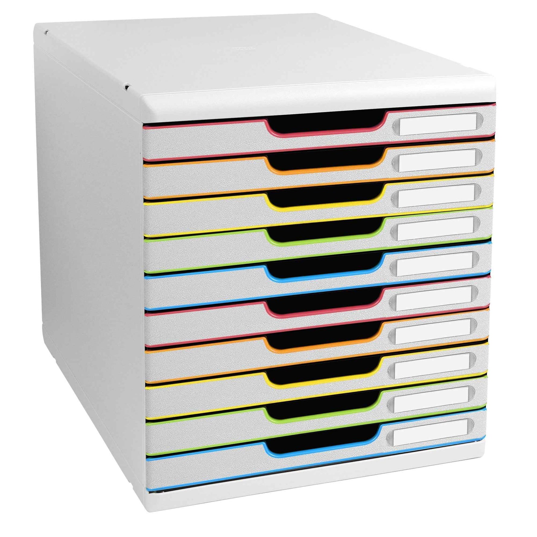 Exacompta Schubladenbox MODULO Black Office 10 Schubladen geschlossen DIN A4+ weiß