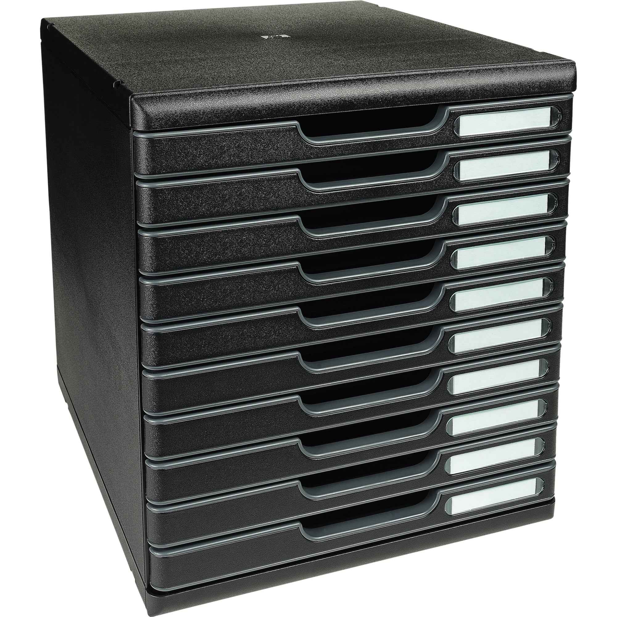 Exacompta Schubladenbox MODULO ECOBlack 10 Schubladen geschlossen DIN A4+ schwarz