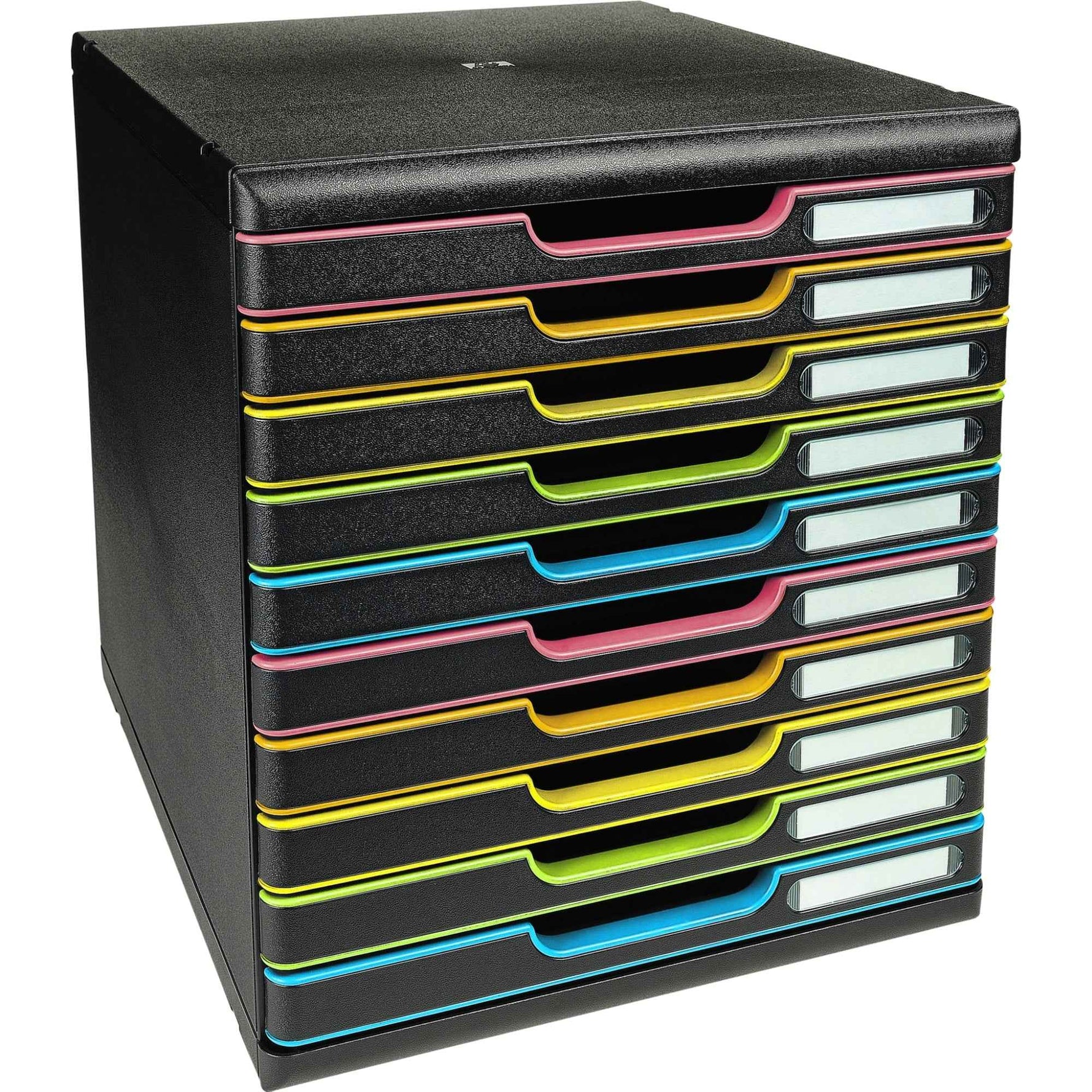Exacompta Schubladenbox MODULO Black Office 10 Schubladen geschlossen DIN A4+ schwarz