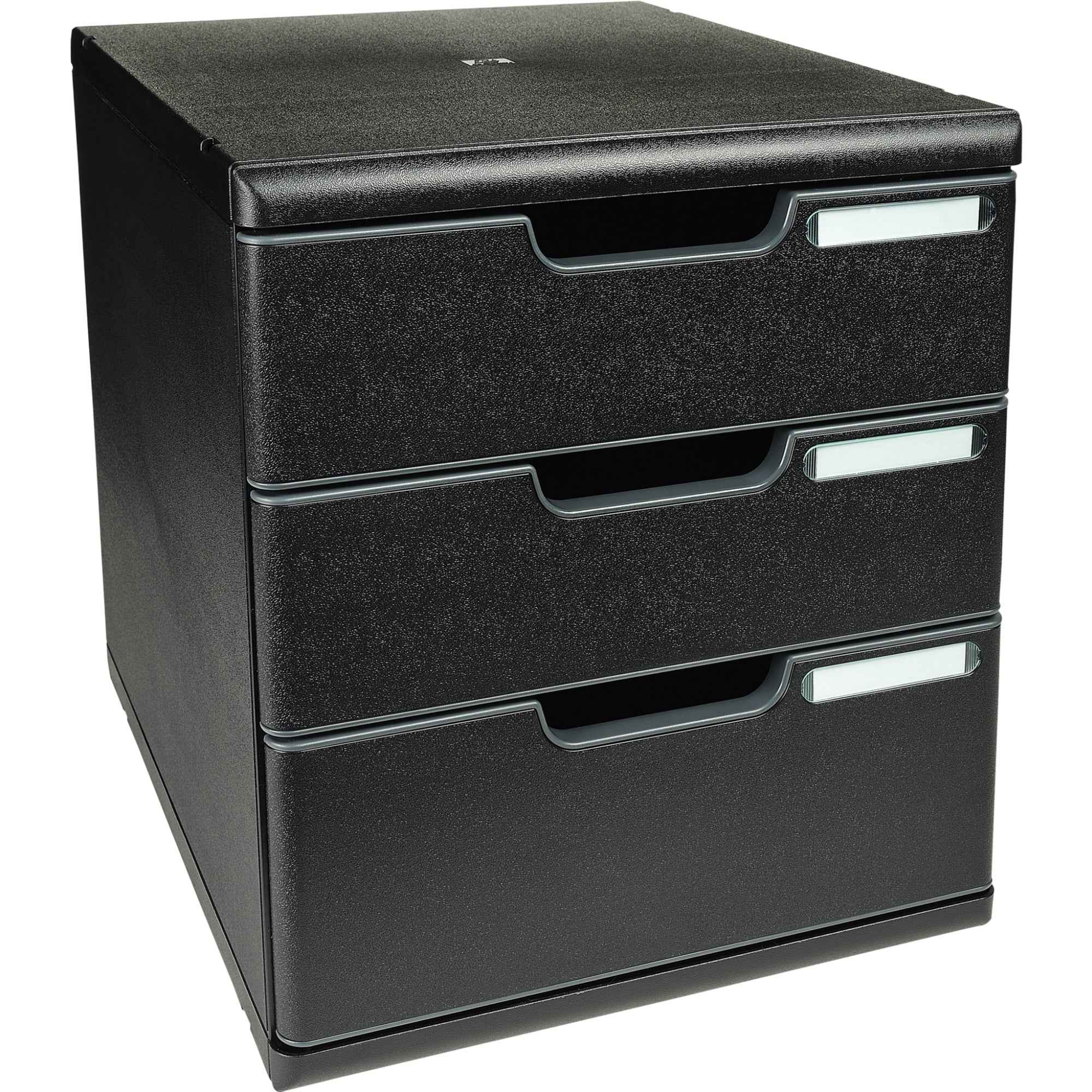 Exacompta Schubladenbox MODULO ECOBlack 3 Schubladen geschlossen DIN A4+ schwarz