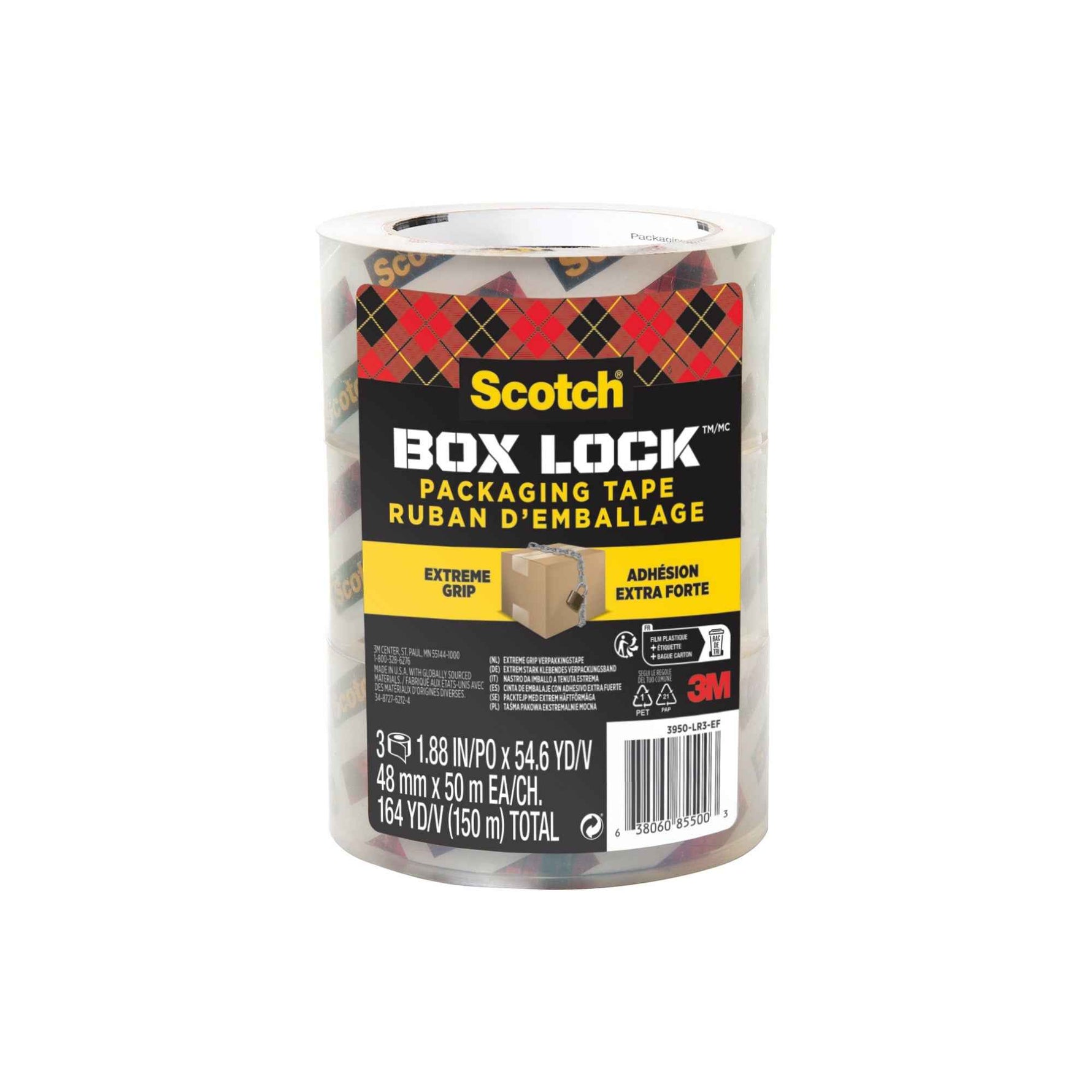 Scotch® Packband Box Lock™ 48 mm x 50 m (B x L) 3 St./Pack.