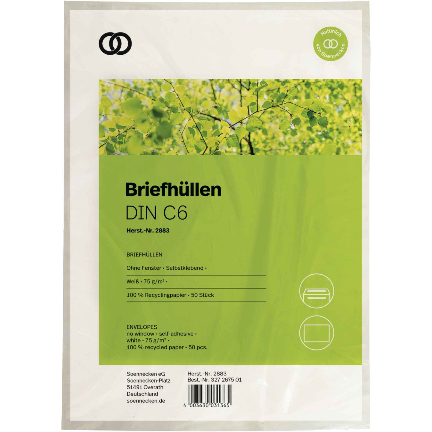 Soennecken Briefumschläge oeco DIN C6 50 St./Pack.