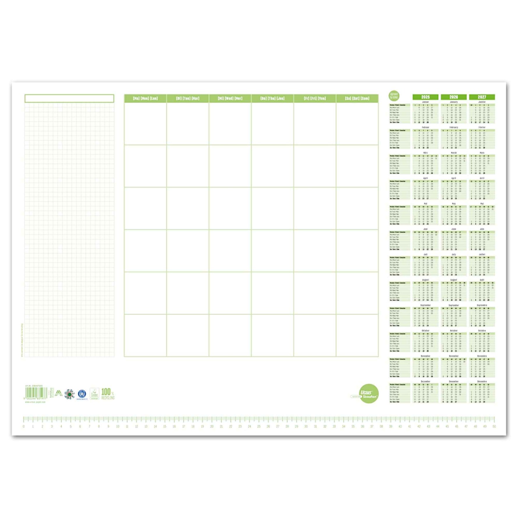 Ursus® Schreibunterlage Green mit Kalender 3 Jahre