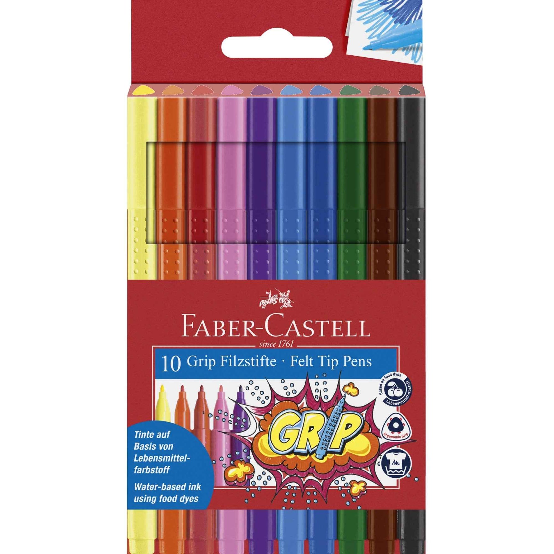 Faber-Castell Fasermaler GRIP COLOUR 10 St./Pack.